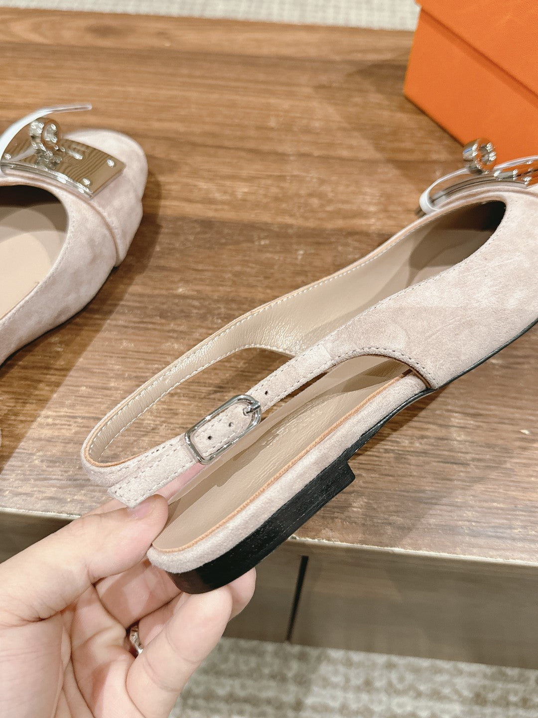 Innocente Slingback Suede Goatskin Light pink - 35