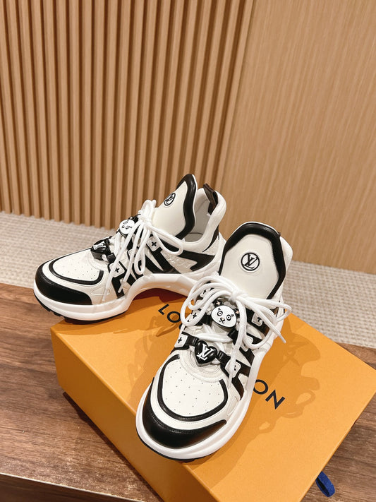LV ARCHLIGHT SNEAKER IN WHITE MIX BLACK EMBOSSED CALFSKIN 101058 - 35