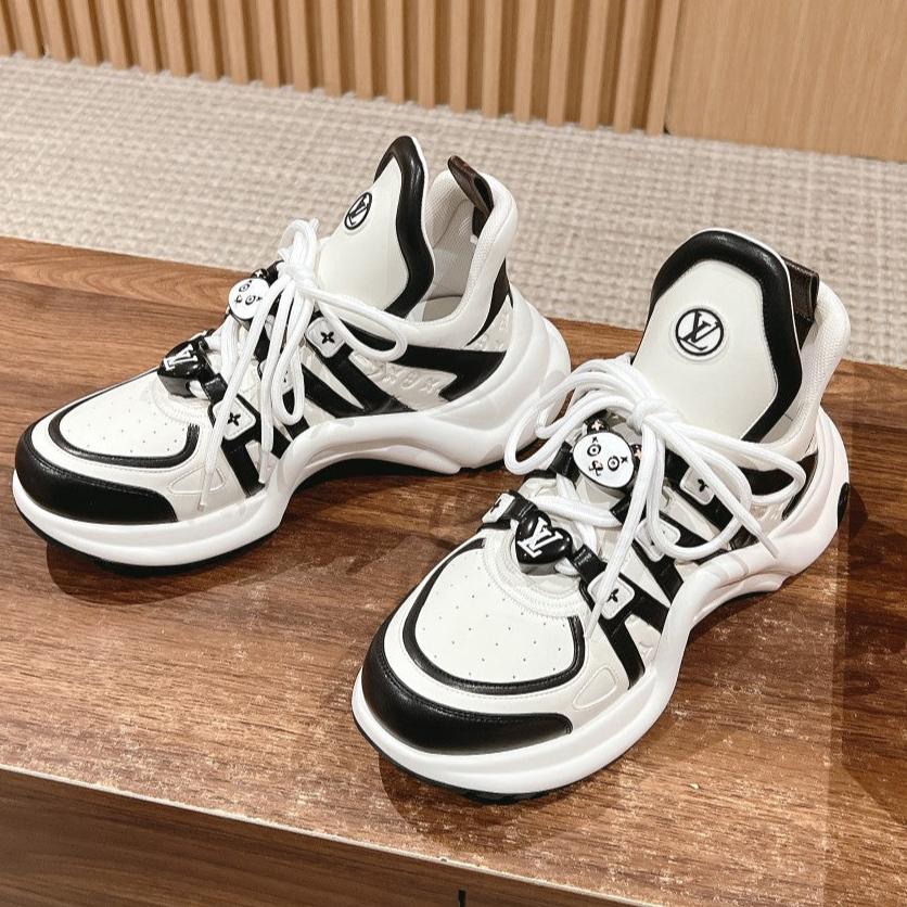 LV ARCHLIGHT SNEAKER IN WHITE MIX BLACK EMBOSSED CALFSKIN 101058 - 35