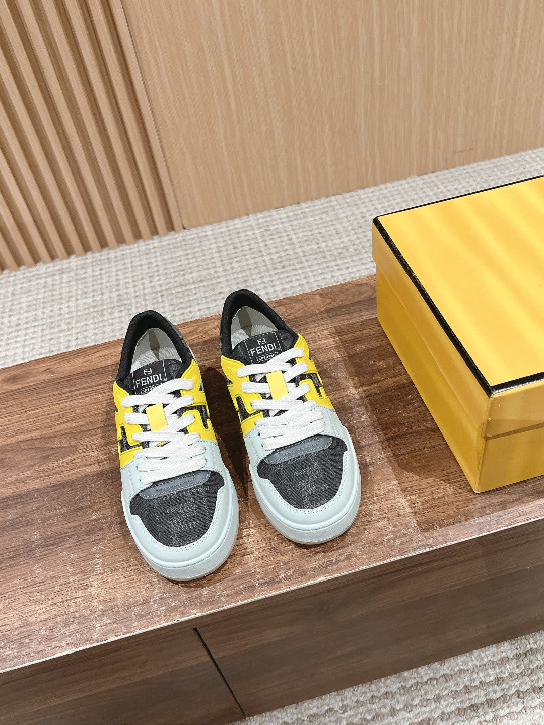 FENDI MATCH TRAINER IN MULTICOLOR CALFSKIN AND HIGH-DENSIITY FABRIC - 35