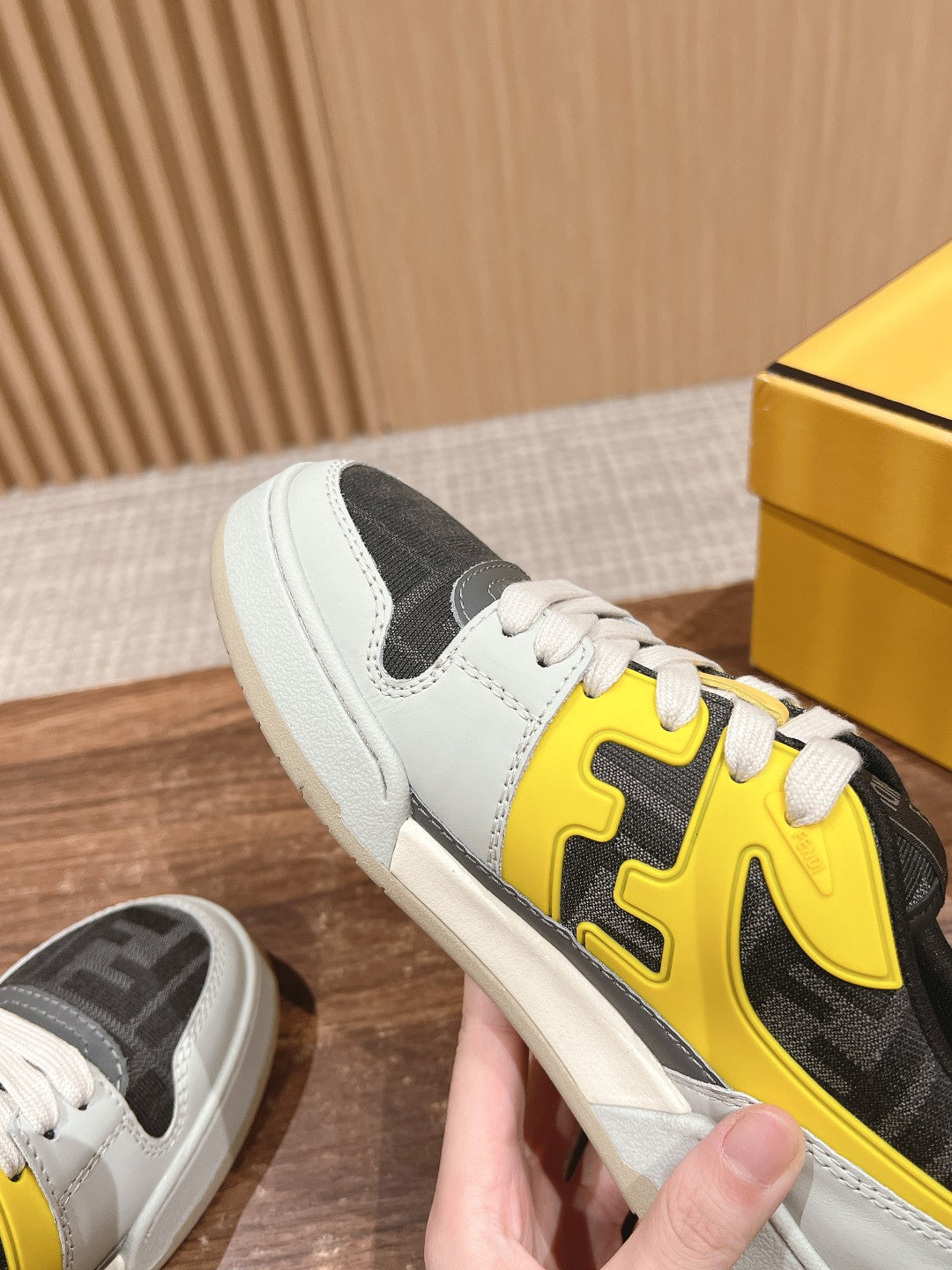 FENDI MATCH TRAINER IN MULTICOLOR CALFSKIN AND HIGH-DENSIITY FABRIC - 35