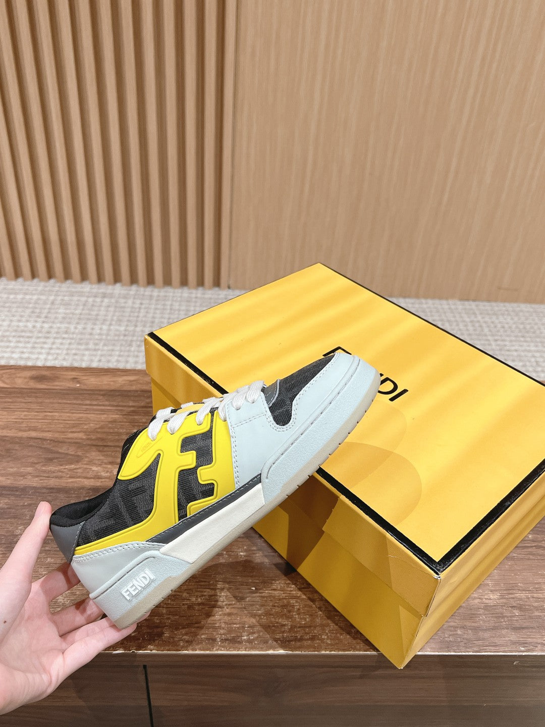 FENDI MATCH TRAINER IN MULTICOLOR CALFSKIN AND HIGH-DENSIITY FABRIC - 35