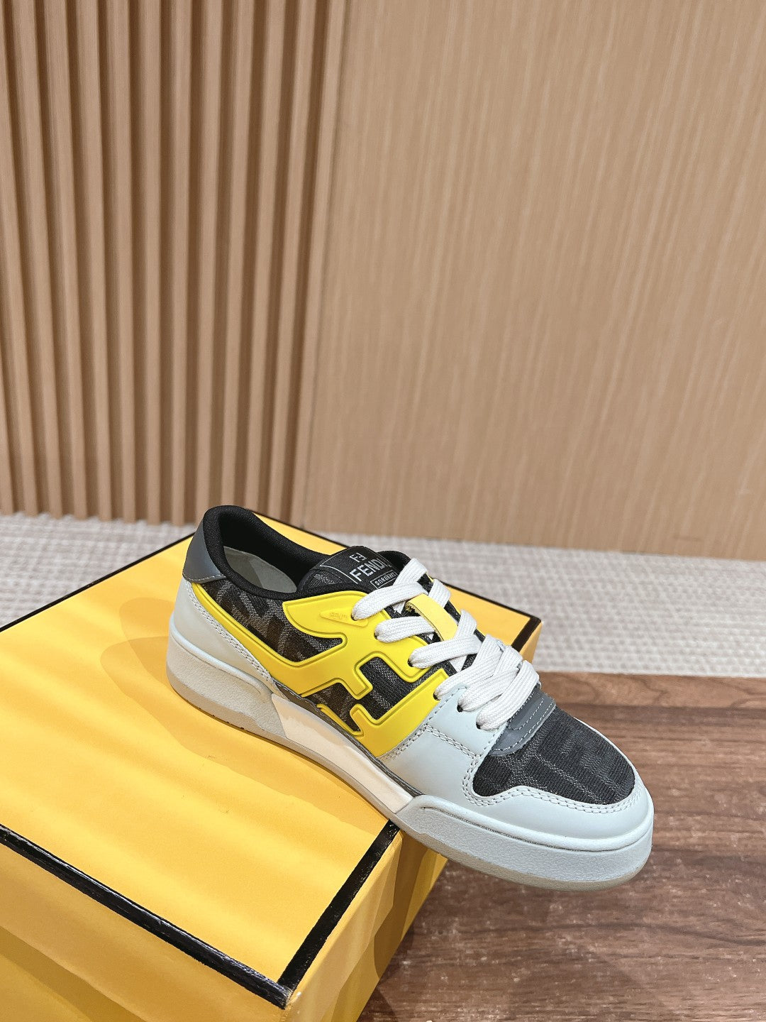 FENDI MATCH TRAINER IN MULTICOLOR CALFSKIN AND HIGH-DENSIITY FABRIC - 35