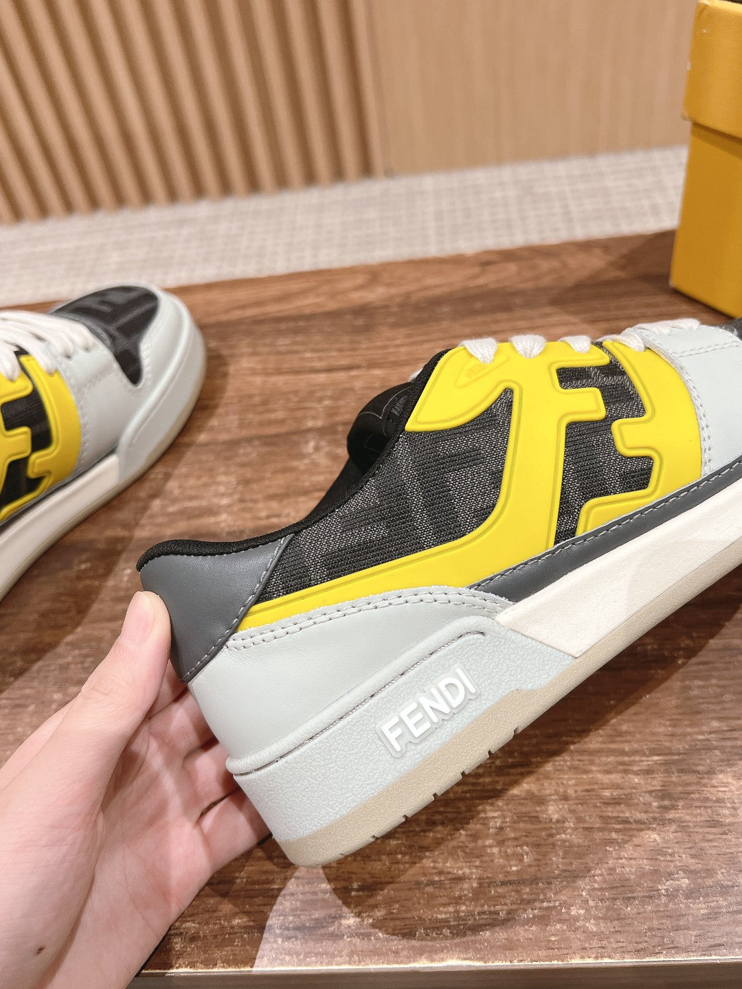FENDI MATCH TRAINER IN MULTICOLOR CALFSKIN AND HIGH-DENSIITY FABRIC - 35