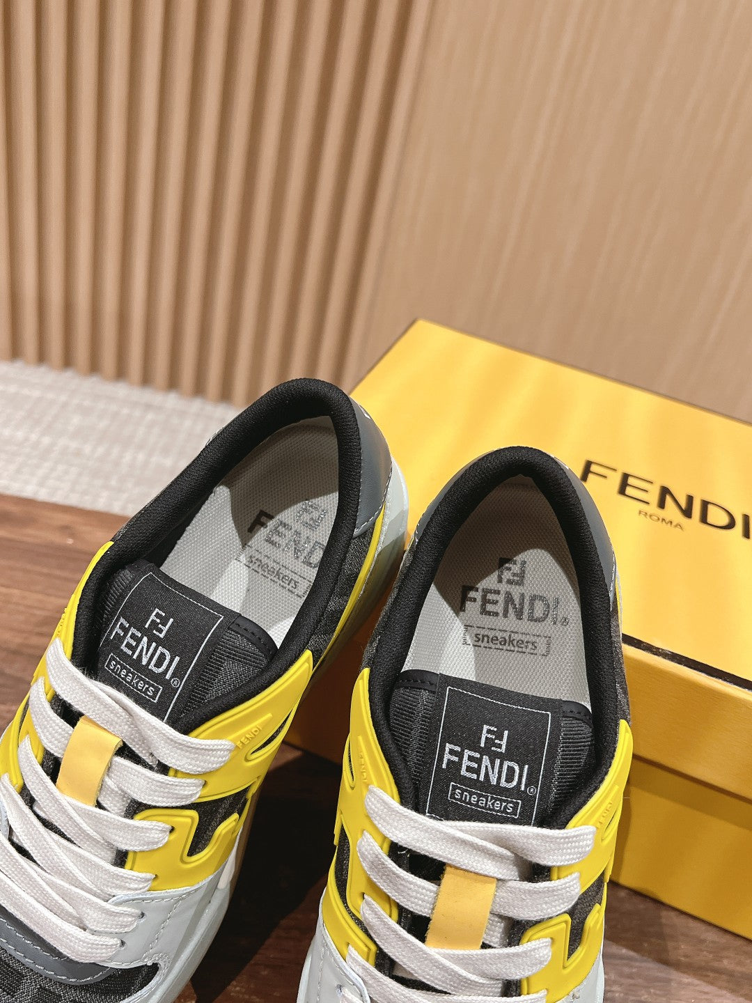 FENDI MATCH TRAINER IN MULTICOLOR CALFSKIN AND HIGH-DENSIITY FABRIC - 35