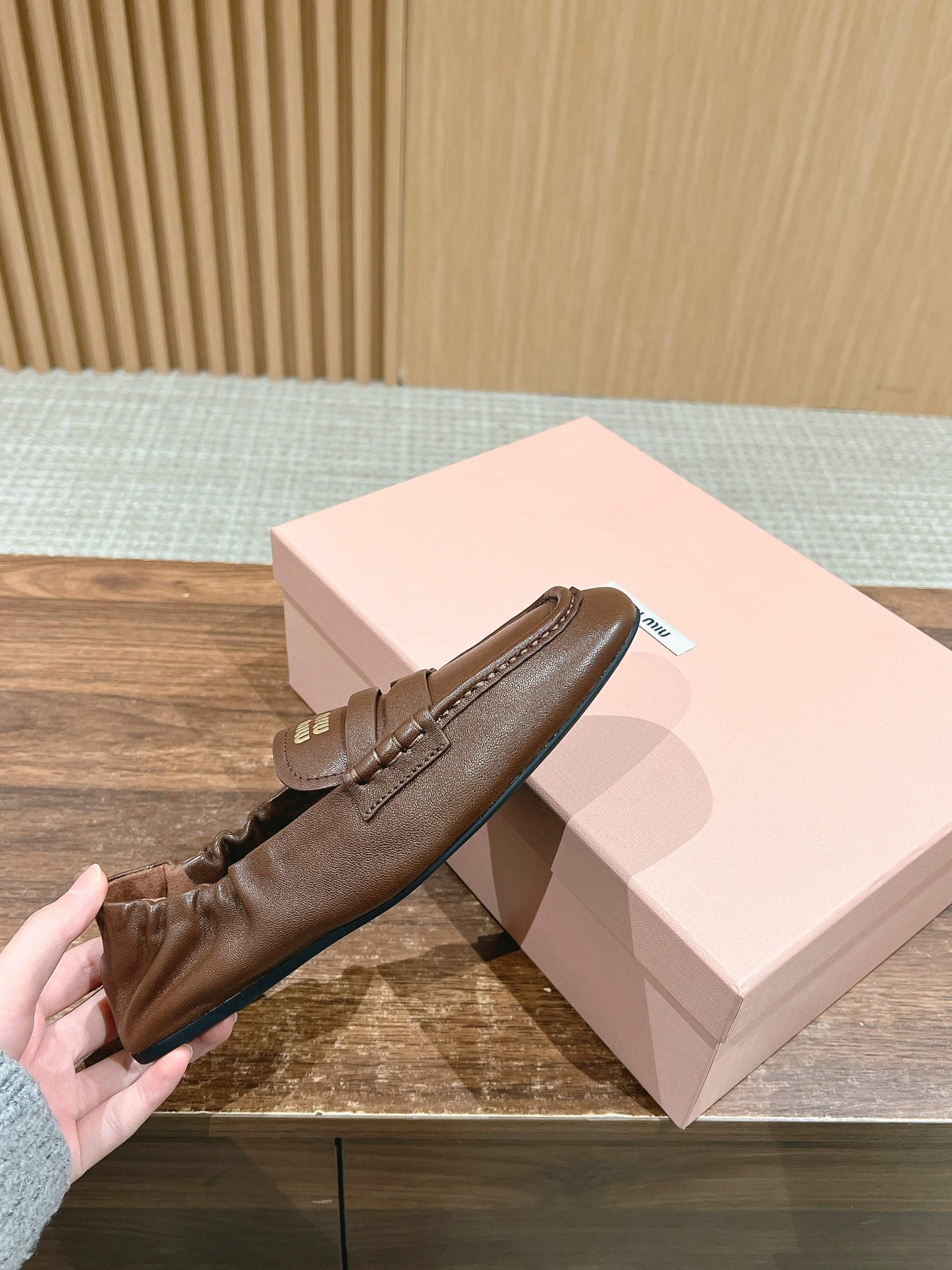 NAPPA LOAFERS IN PECAN BROWN LAMBSKIN - 35