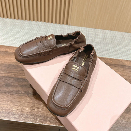 NAPPA LOAFERS IN PECAN BROWN LAMBSKIN - 35