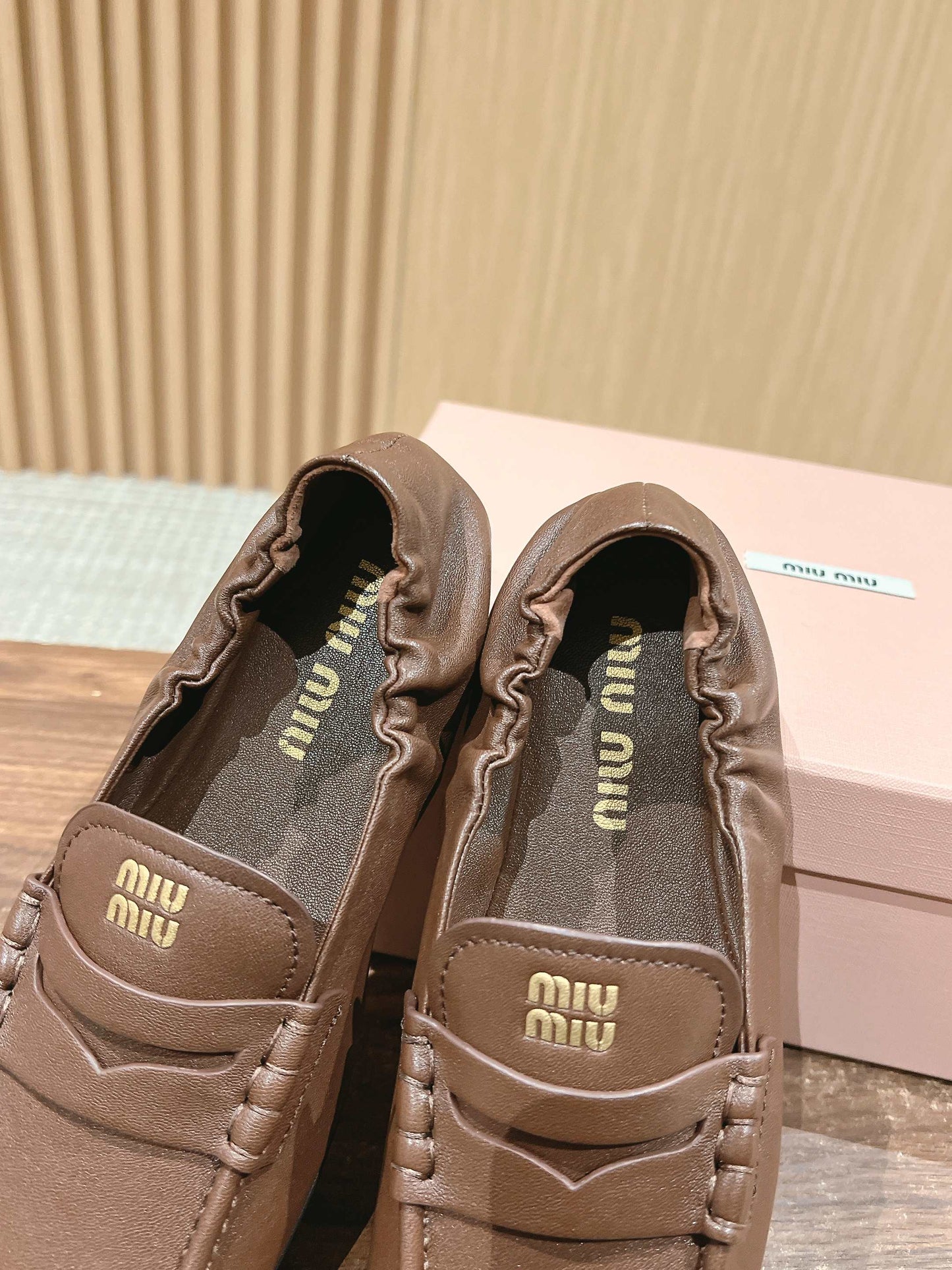 NAPPA LOAFERS IN PECAN BROWN LAMBSKIN - 35