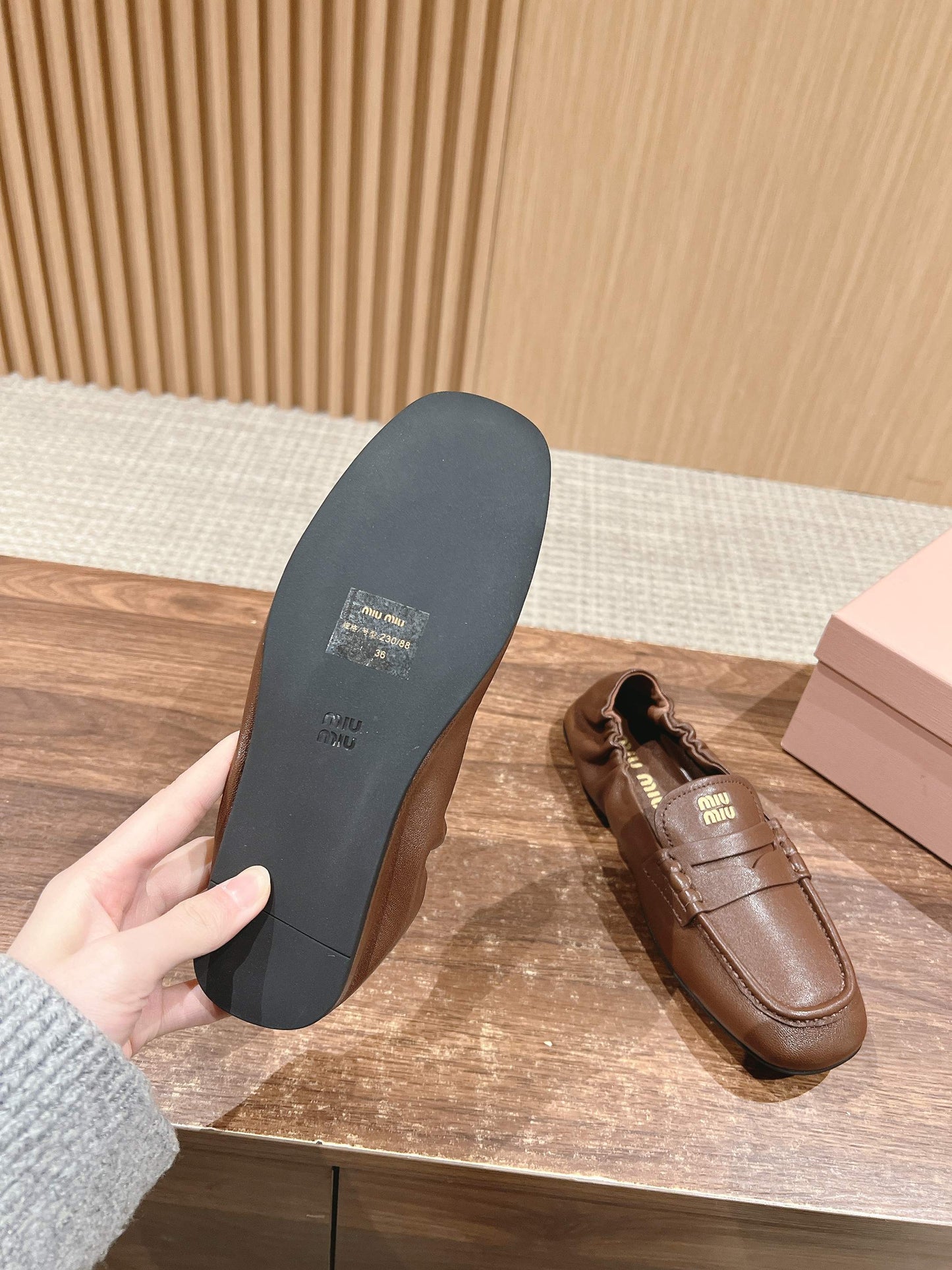 NAPPA LOAFERS IN PECAN BROWN LAMBSKIN - 35