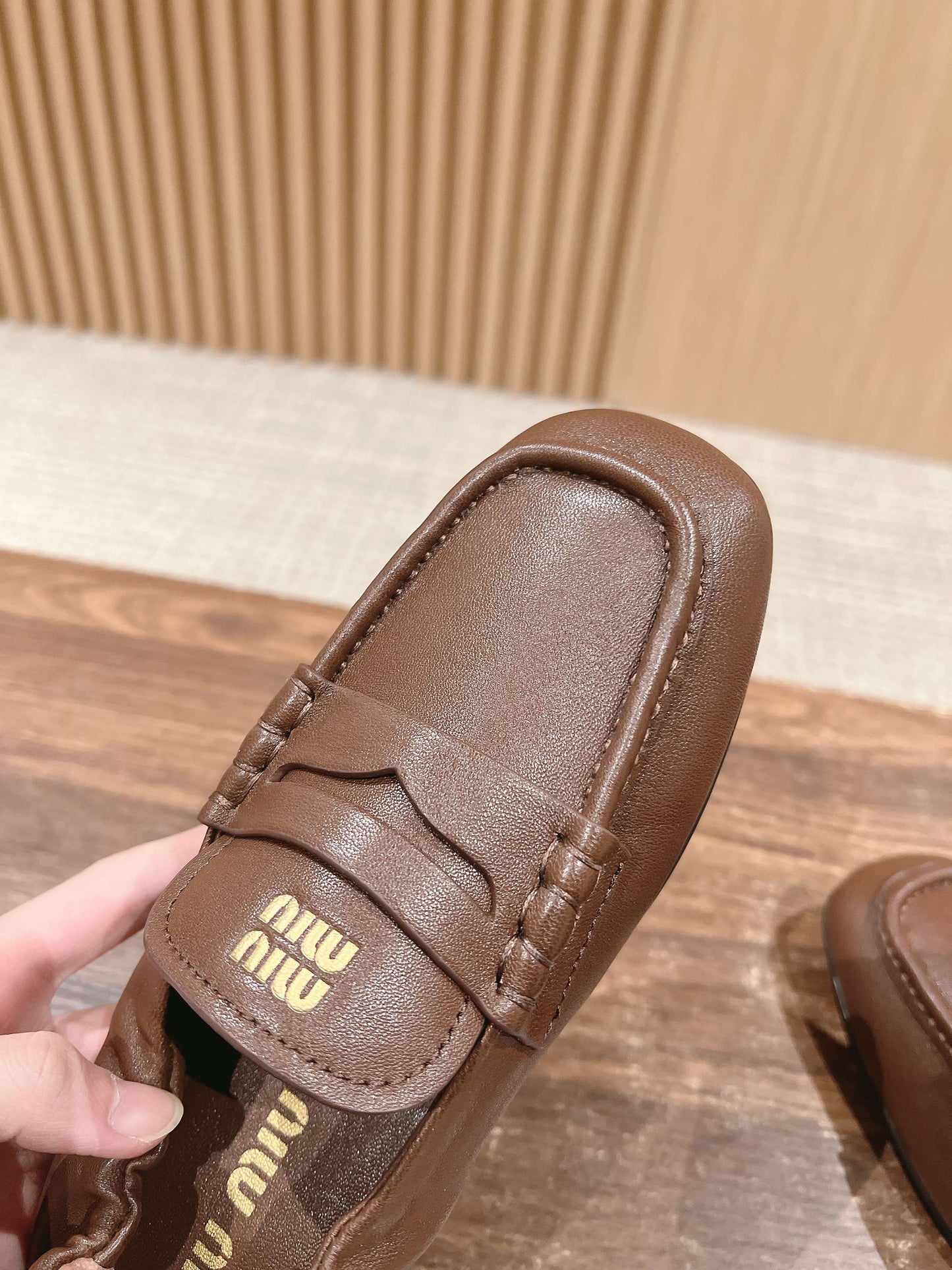 NAPPA LOAFERS IN PECAN BROWN LAMBSKIN - 35
