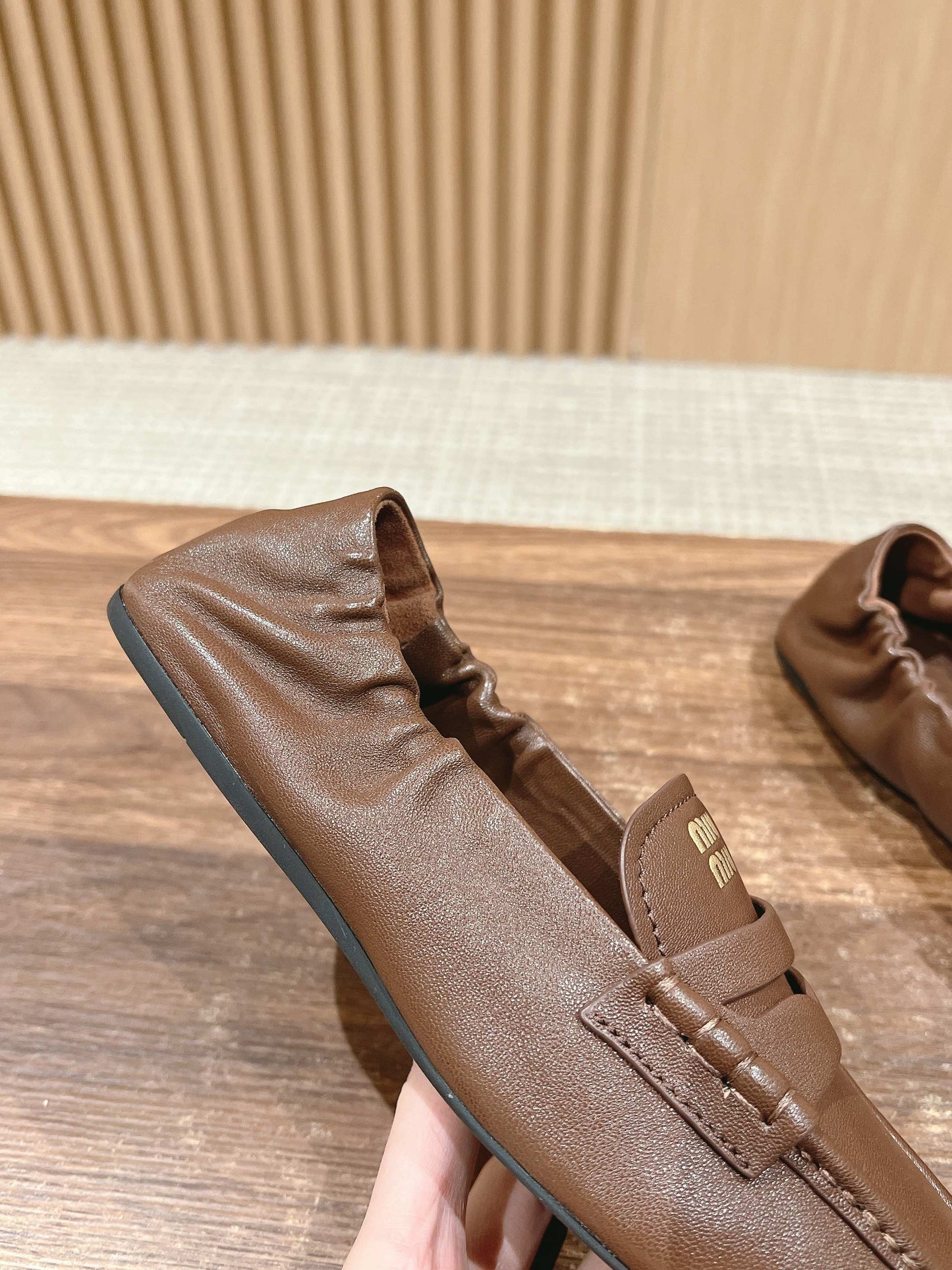 NAPPA LOAFERS IN PECAN BROWN LAMBSKIN - 35