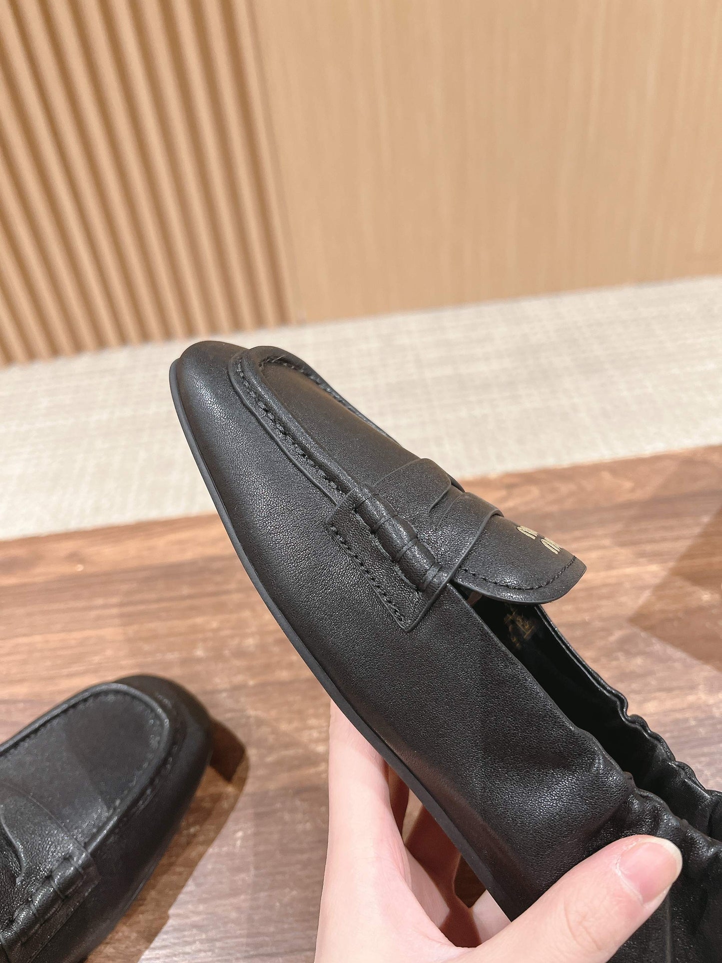 NAPPA LOAFERS IN BLACK LAMBSKIN - 35