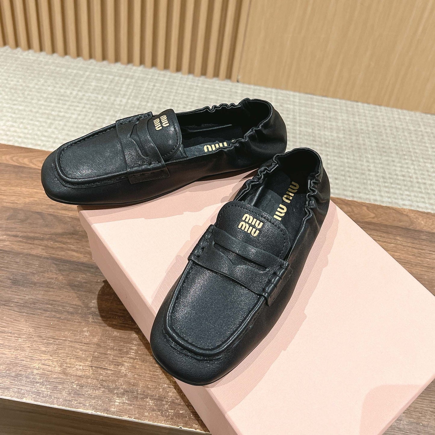 NAPPA LOAFERS IN BLACK LAMBSKIN - 35