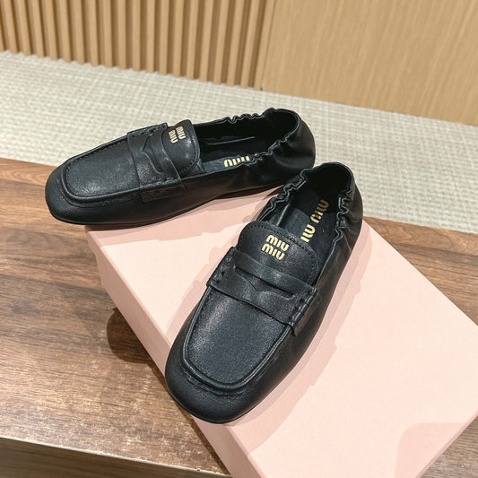 NAPPA LOAFERS IN BLACK LAMBSKIN - 35