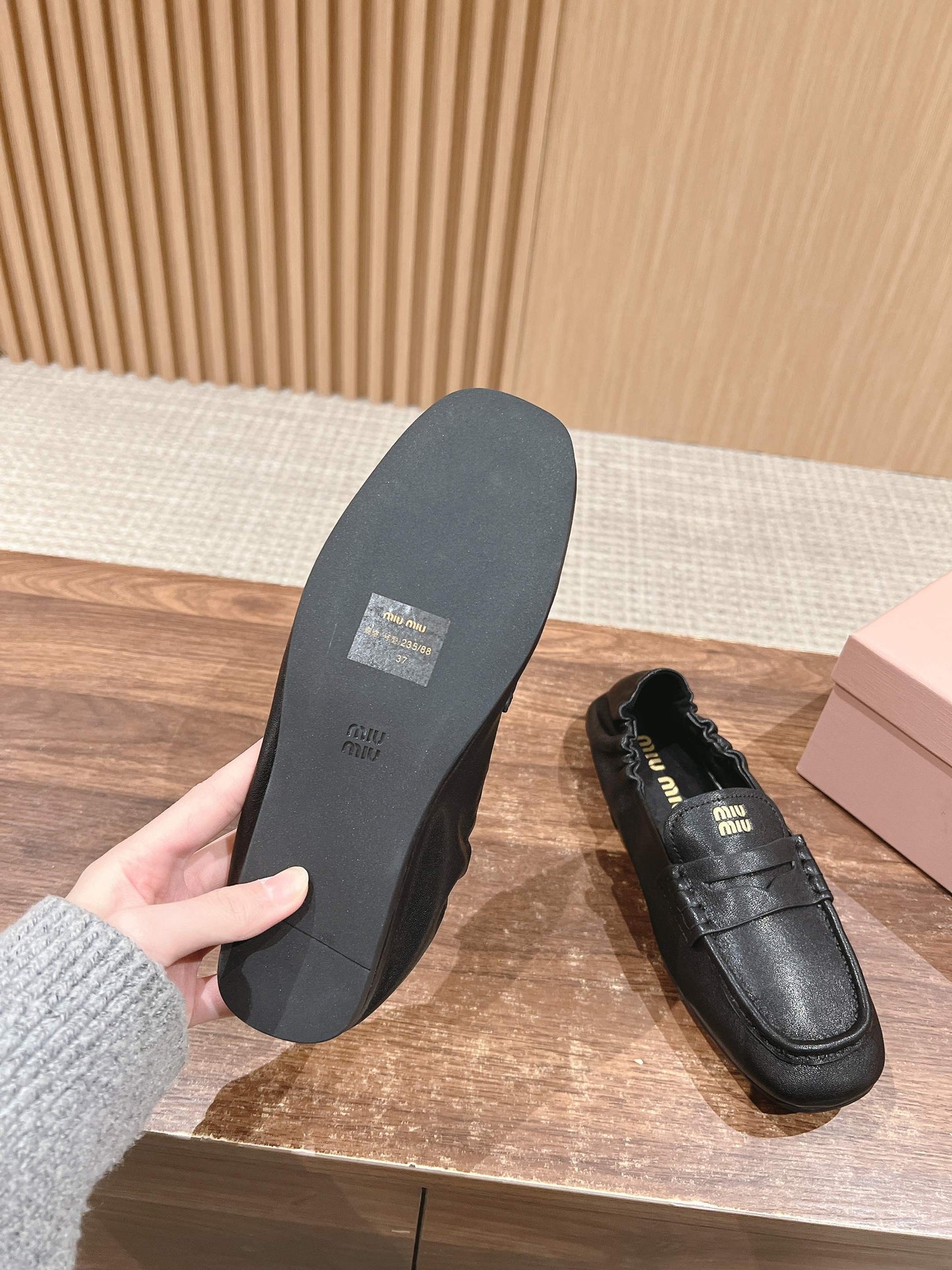 NAPPA LOAFERS IN BLACK LAMBSKIN - 35