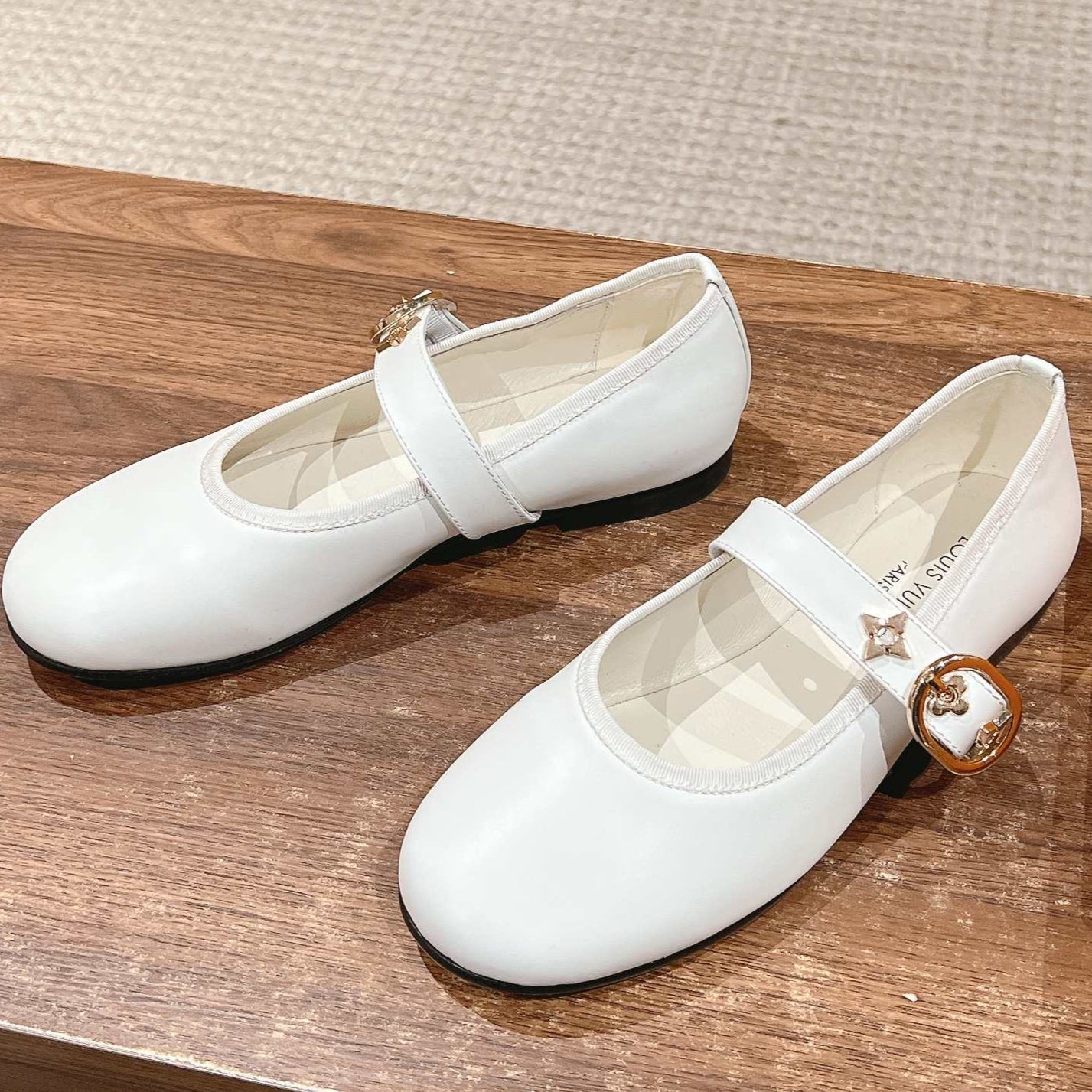MARY JANE FLAT IN WHITE CALFSKIN - 35