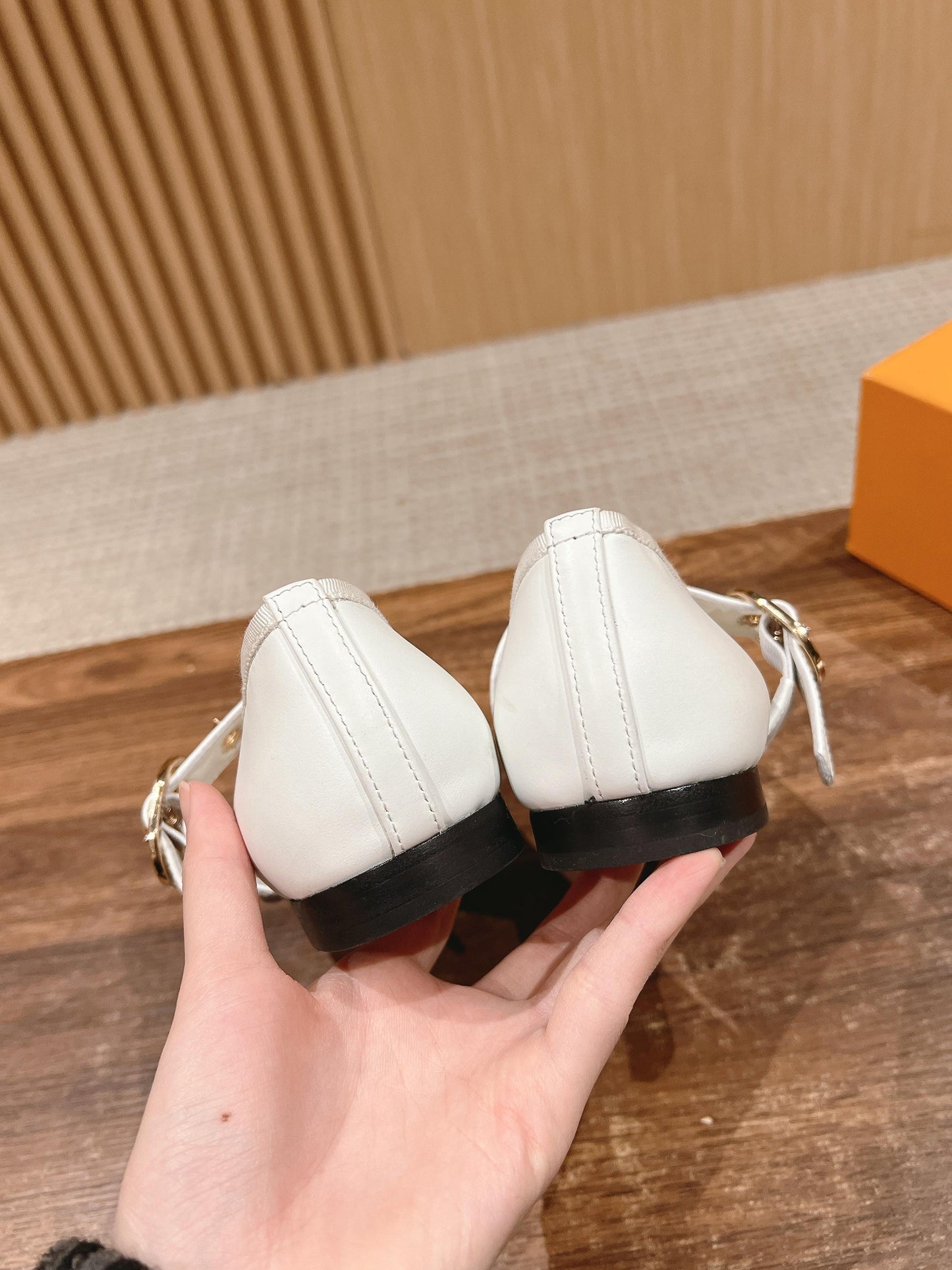 MARY JANE FLAT IN WHITE CALFSKIN - 35