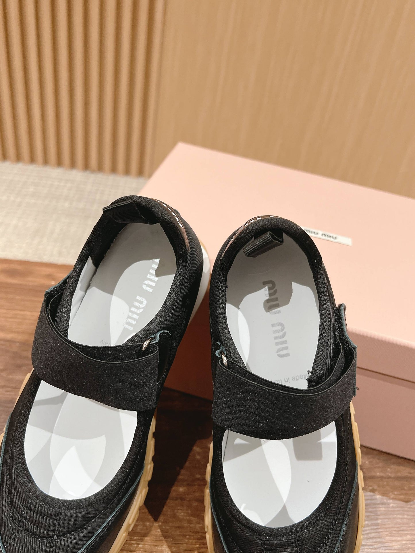 BALLET SHOES IN BLACK LAMBSKIN AND FABRIC ANTI-SLIP RUBBER SOLE - 35