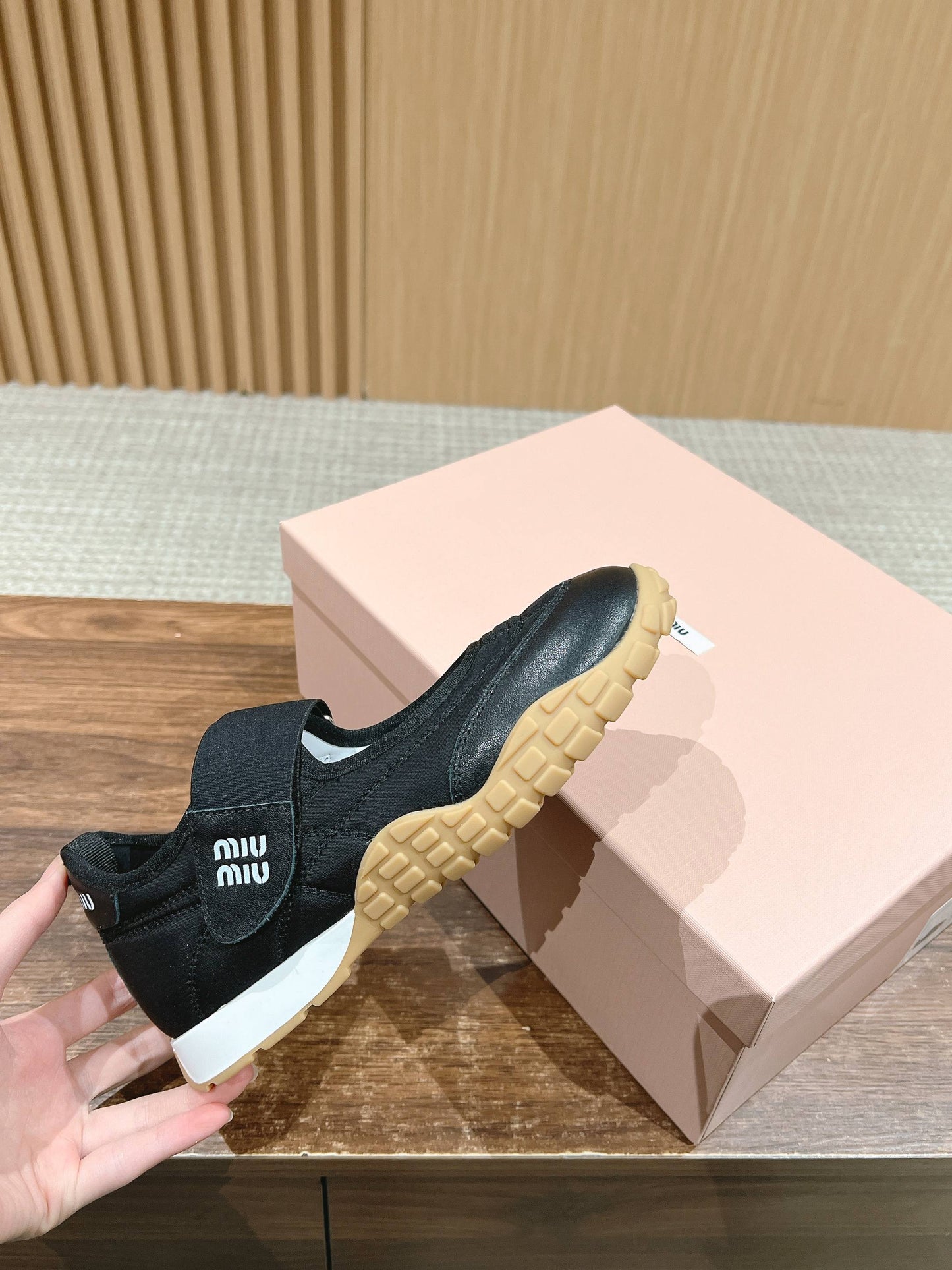 BALLET SHOES IN BLACK LAMBSKIN AND FABRIC ANTI-SLIP RUBBER SOLE - 35