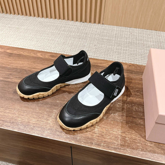 BALLET SHOES IN BLACK LAMBSKIN AND FABRIC ANTI-SLIP RUBBER SOLE - 35