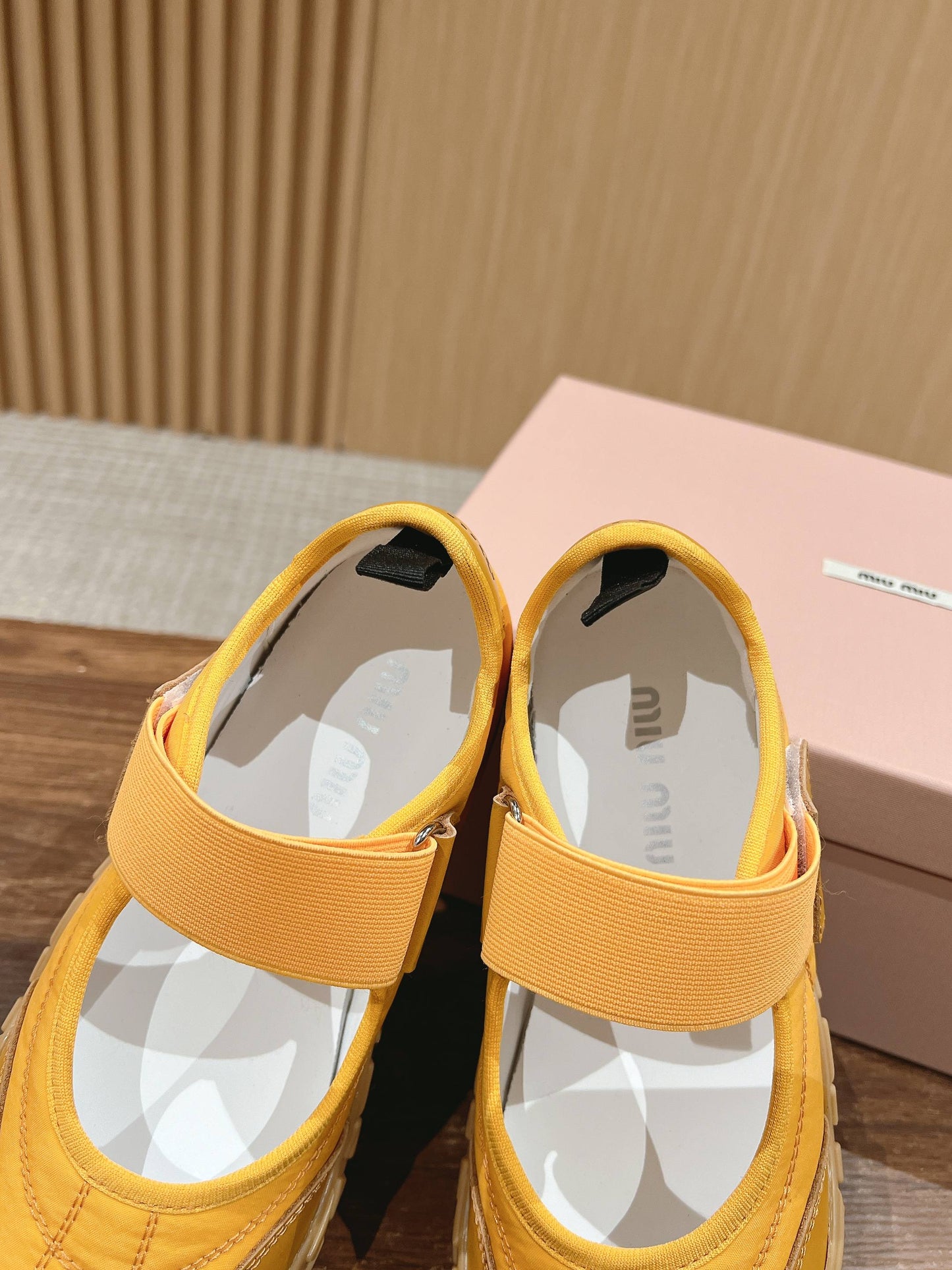 BALLET SHOES IN YELLOW LAMBSKIN AND FABRIC ANTI-SLIP RUBBER SOLE - 35