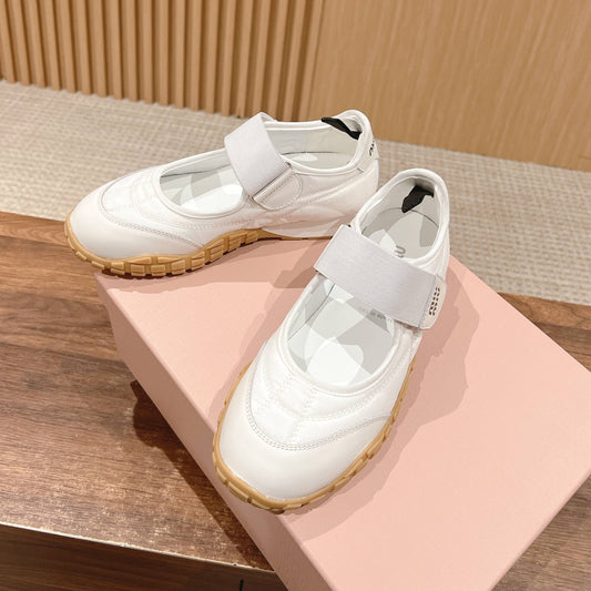 BALLET SHOES IN WHITE LAMBSKIN AND FABRIC ANTI-SLIP RUBBER SOLE - 35