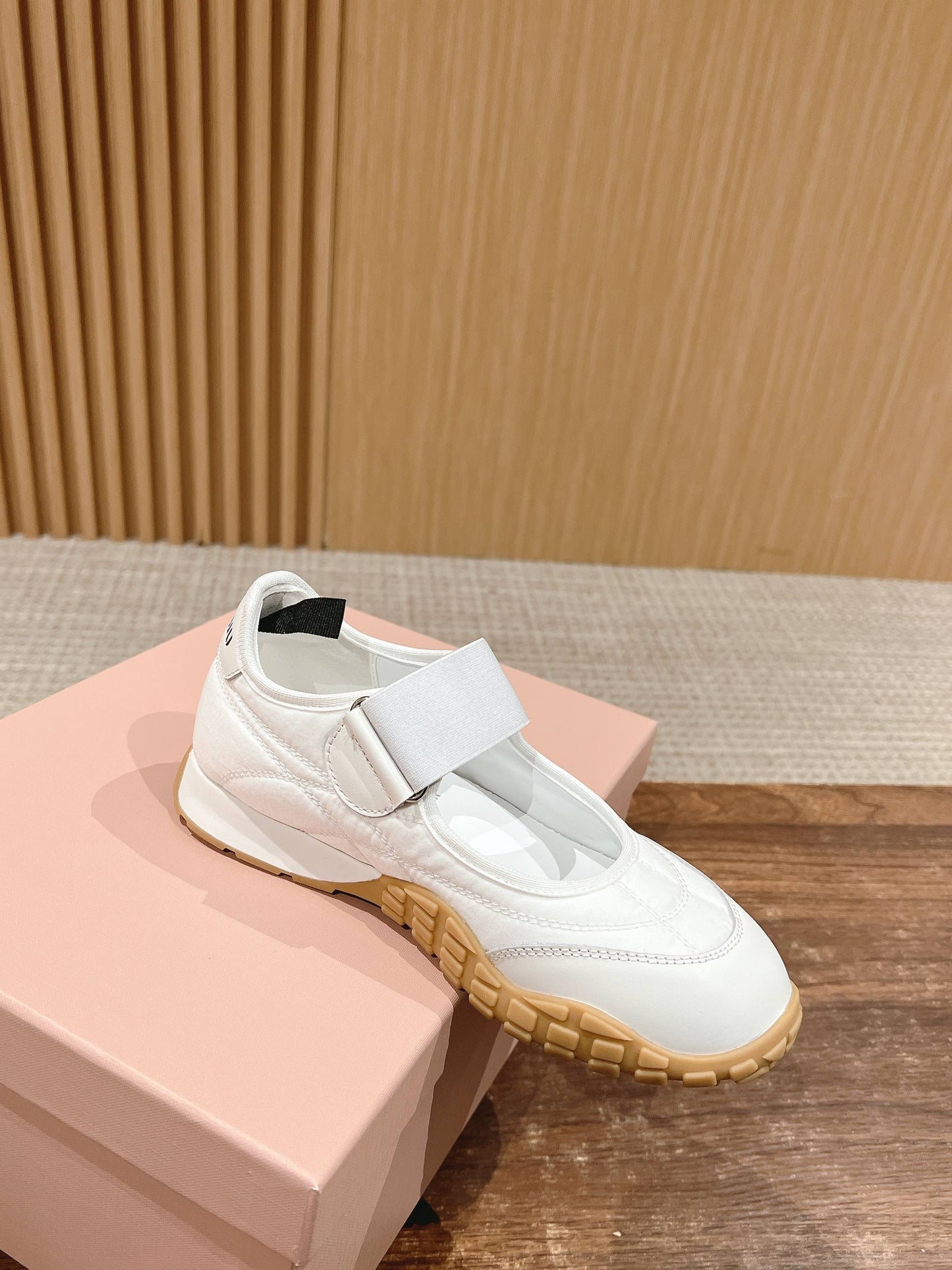 BALLET SHOES IN WHITE LAMBSKIN AND FABRIC ANTI-SLIP RUBBER SOLE - 35