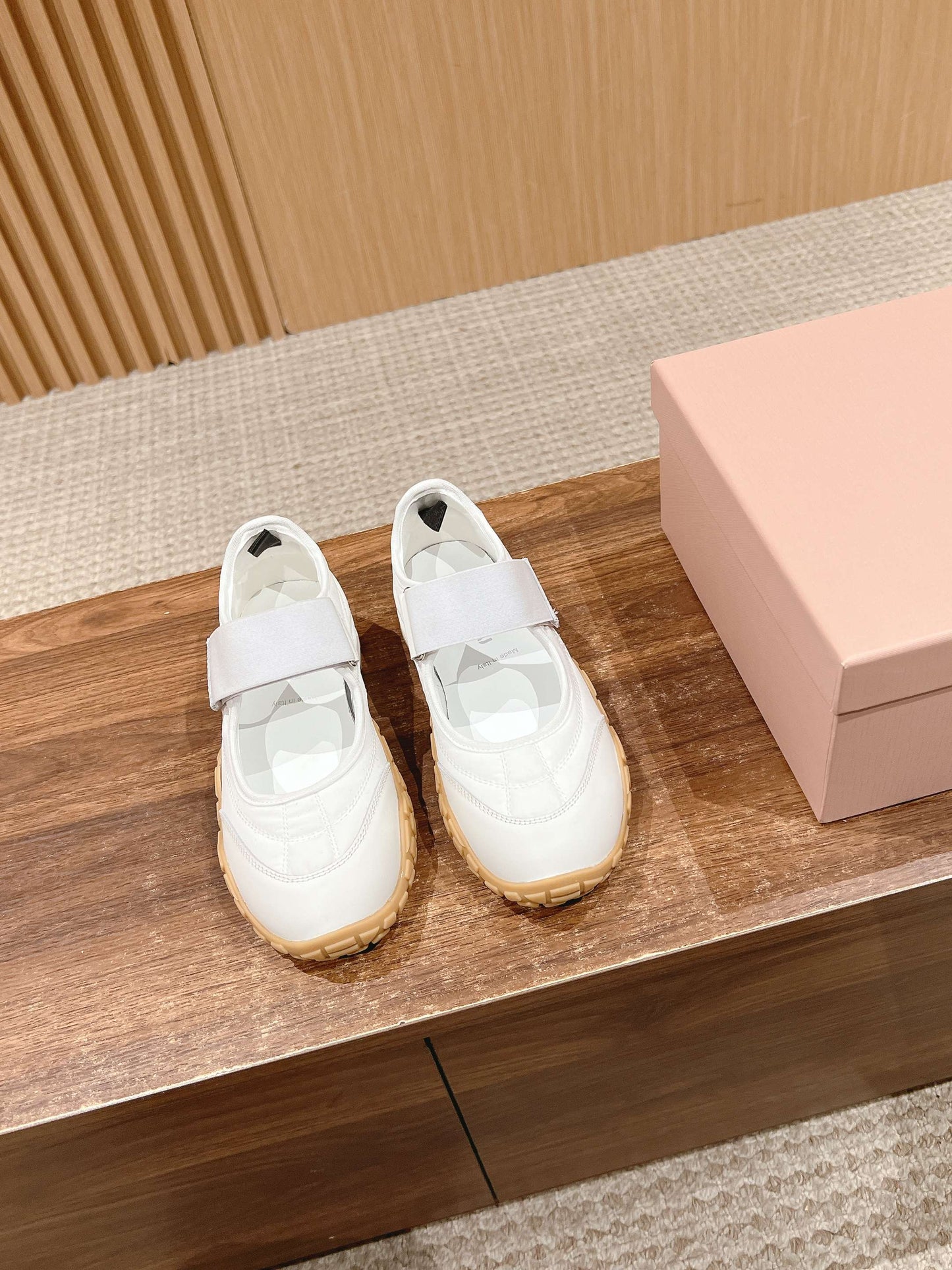 BALLET SHOES IN WHITE LAMBSKIN AND FABRIC ANTI-SLIP RUBBER SOLE - 35