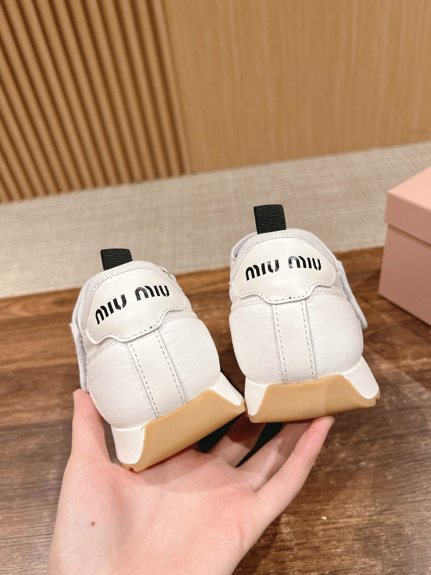 BALLET SHOES IN WHITE LAMBSKIN AND FABRIC ANTI-SLIP RUBBER SOLE - 35