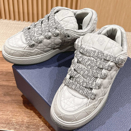 BY ERL B9S SKATER SNEAKER IN PALE GRAY CANNAGE LAMBSKIN - 35