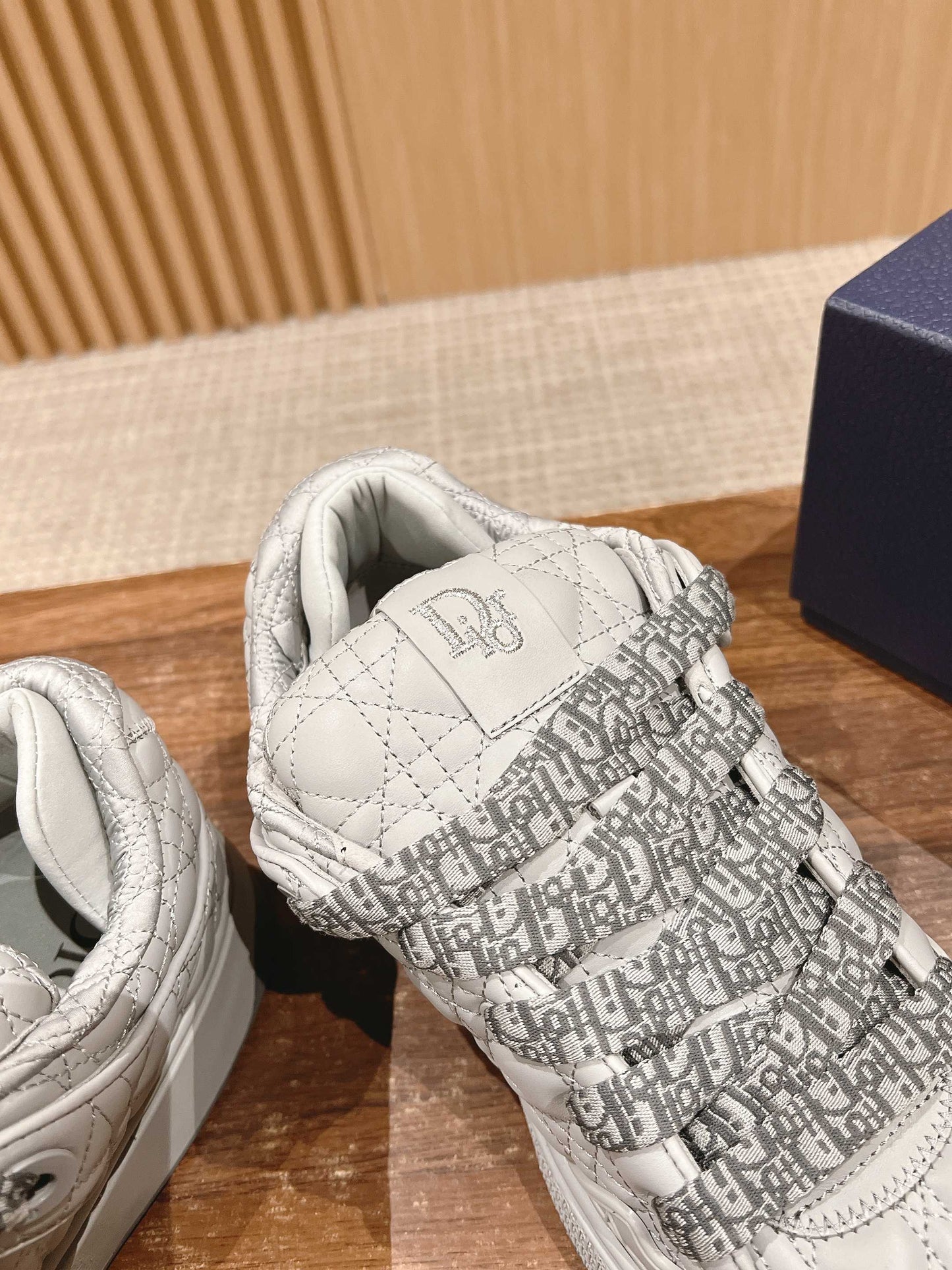 BY ERL B9S SKATER SNEAKER IN PALE GRAY CANNAGE LAMBSKIN - 35
