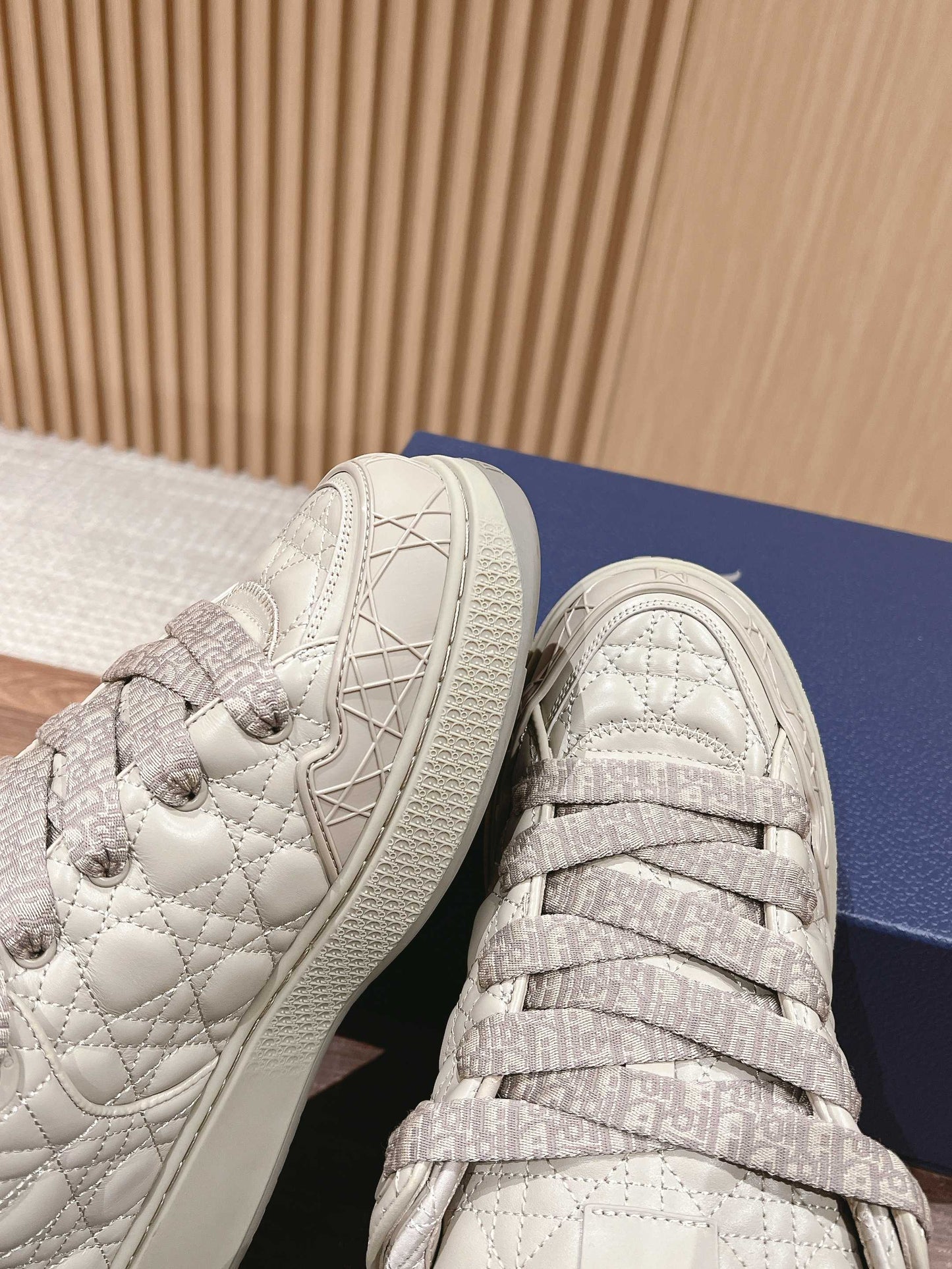 BY ERL B9S SKATER SNEAKER IN PARCHMENT BEIGE CANNAGE LAMBSKIN - 35