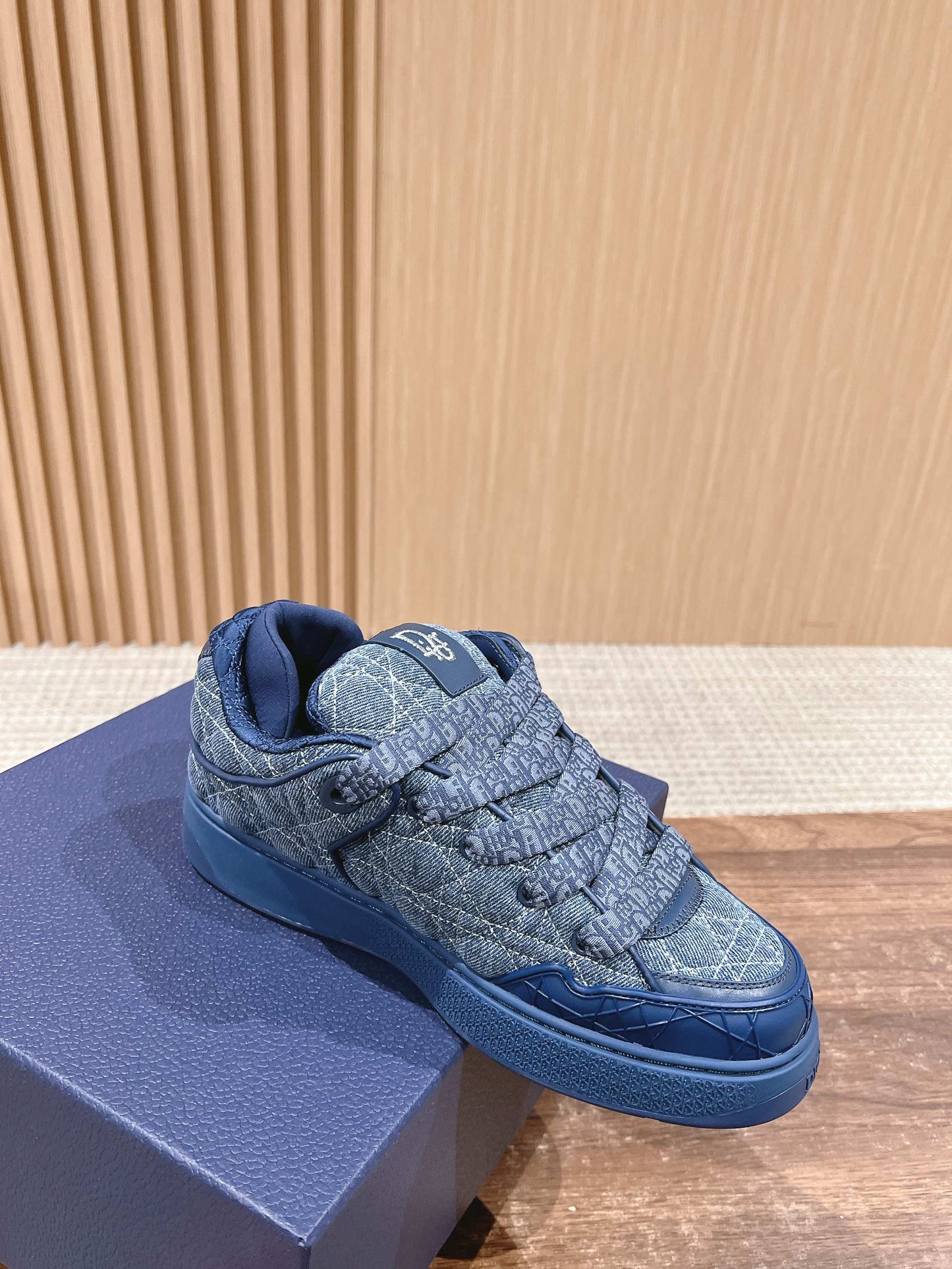 BY ERL B9S SKATER SNEAKER IN COBALT BLUE CANNAGE FABRIC - 35