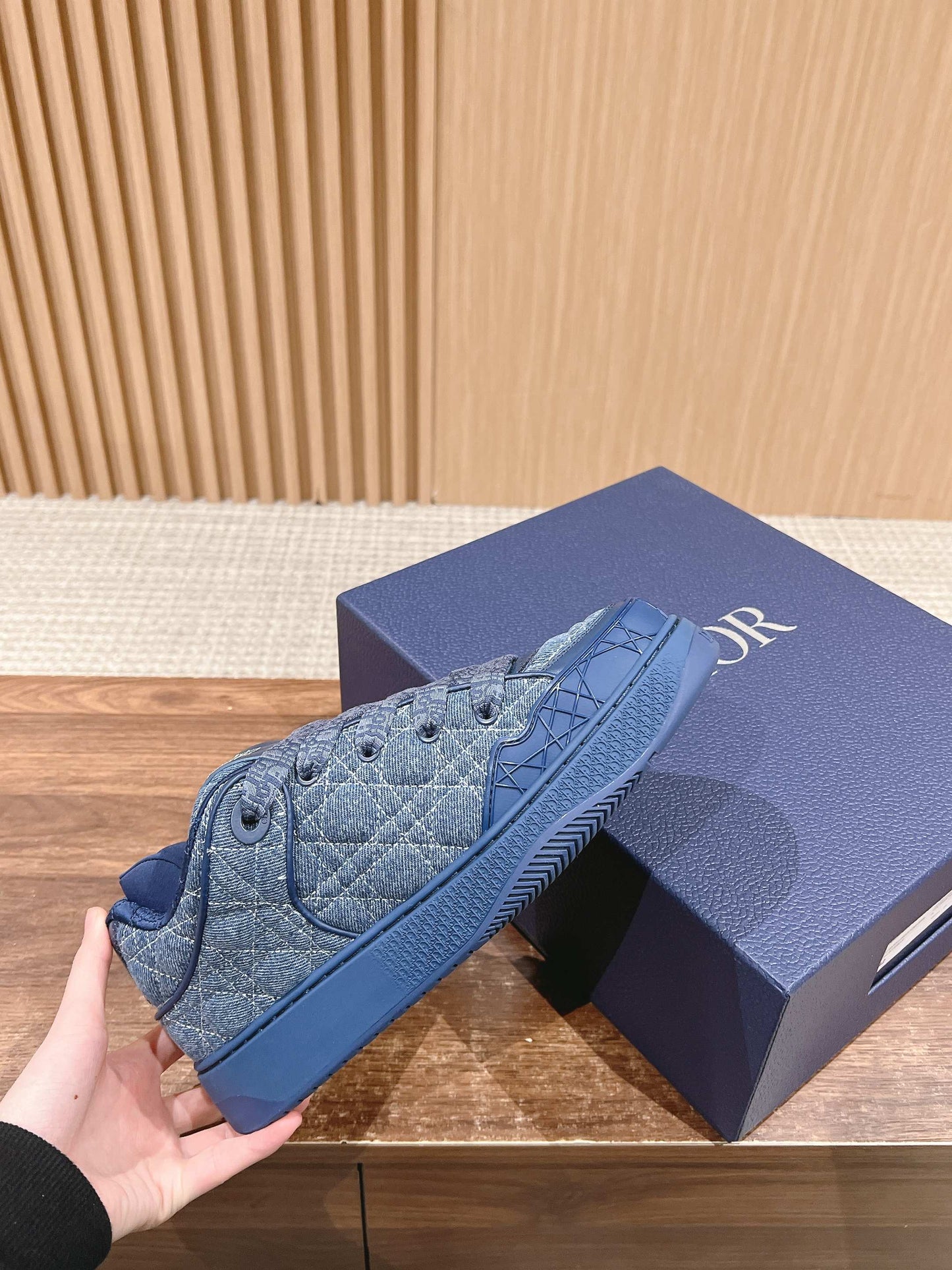 BY ERL B9S SKATER SNEAKER IN COBALT BLUE CANNAGE FABRIC - 35