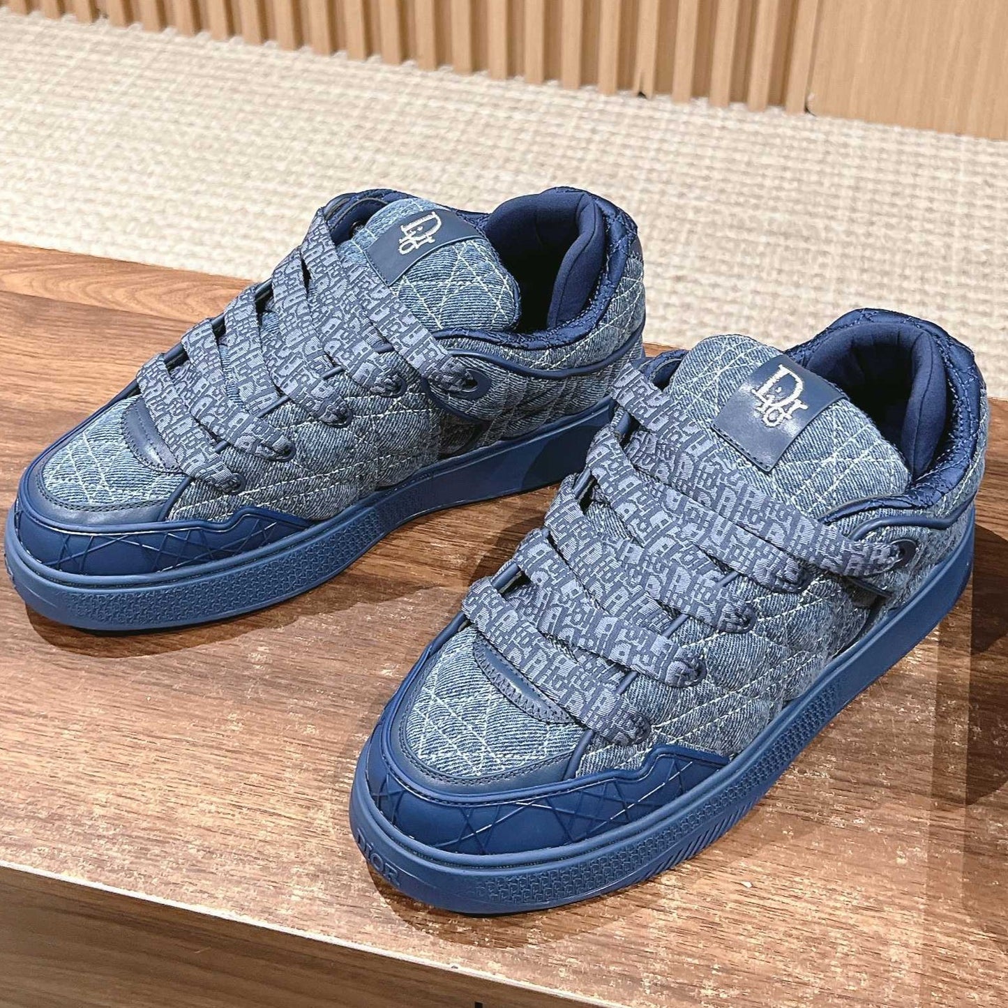 BY ERL B9S SKATER SNEAKER IN COBALT BLUE CANNAGE FABRIC - 35