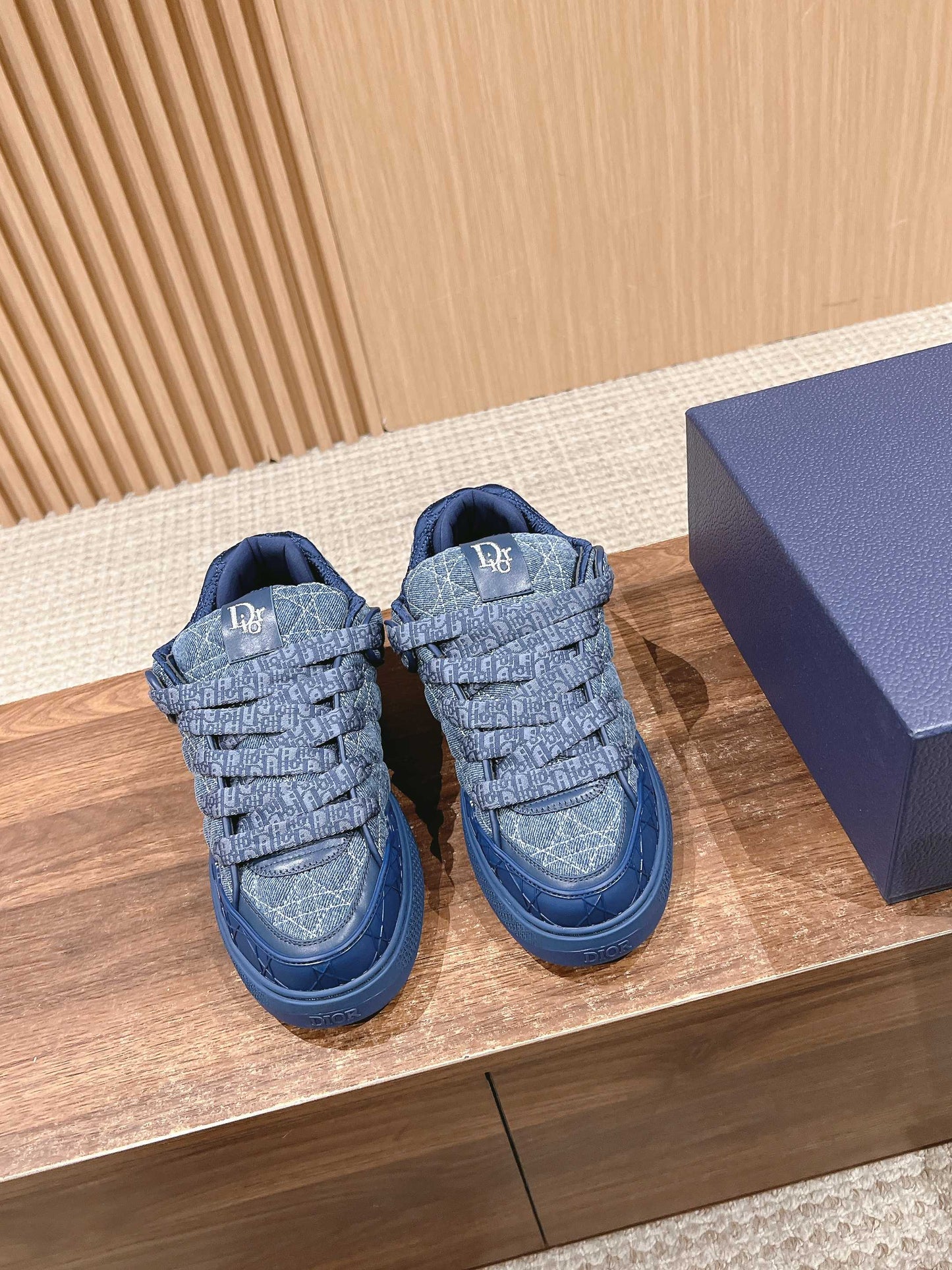 BY ERL B9S SKATER SNEAKER IN COBALT BLUE CANNAGE FABRIC - 35