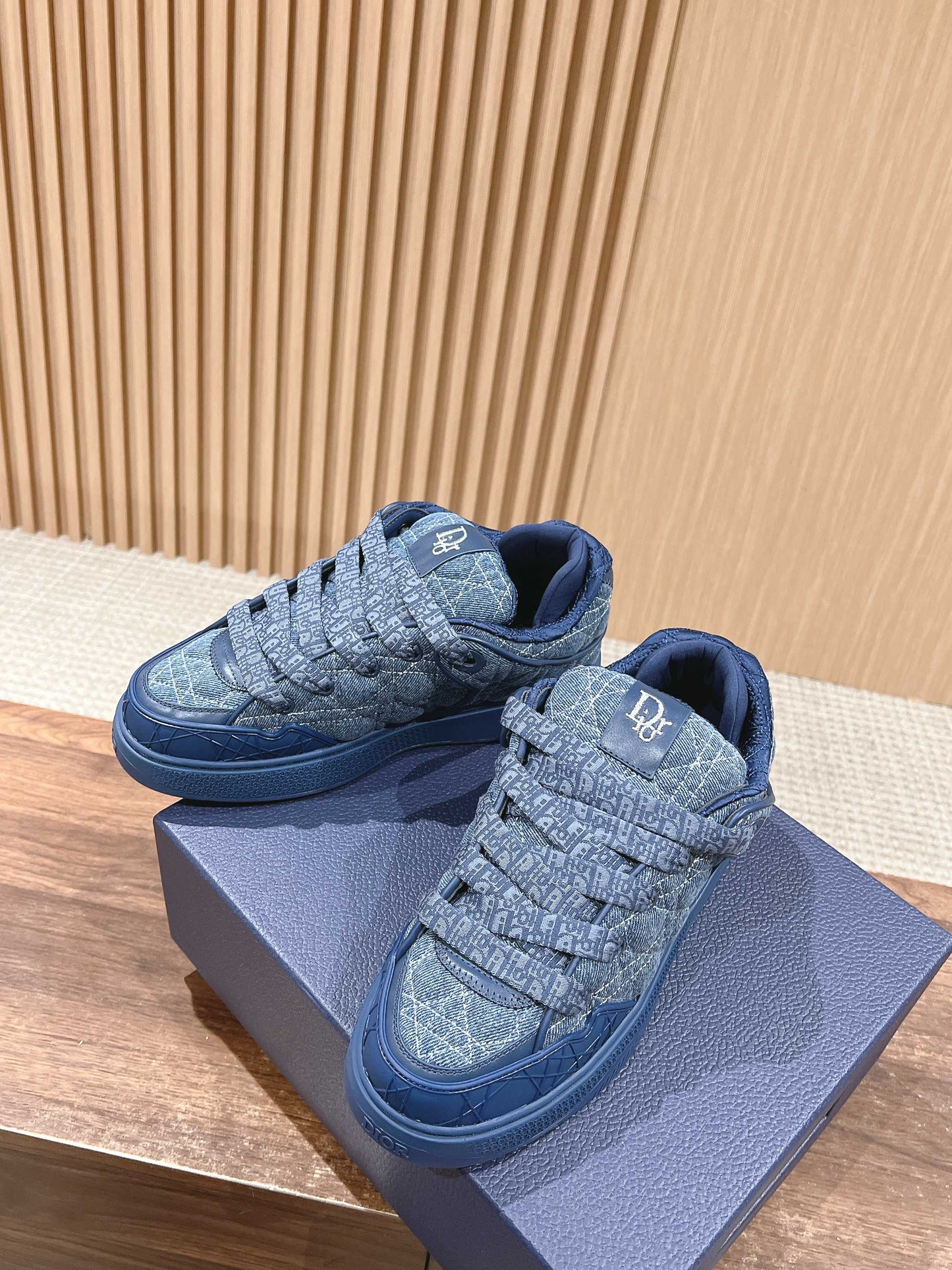 BY ERL B9S SKATER SNEAKER IN COBALT BLUE CANNAGE FABRIC - 35