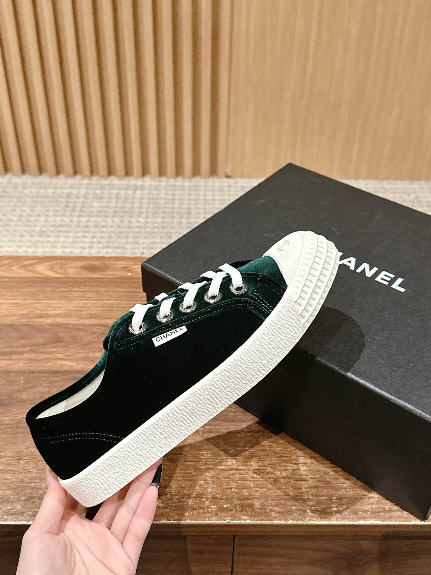 CONVERSE SNEAKER IN DARK GREEN VELVET - 35