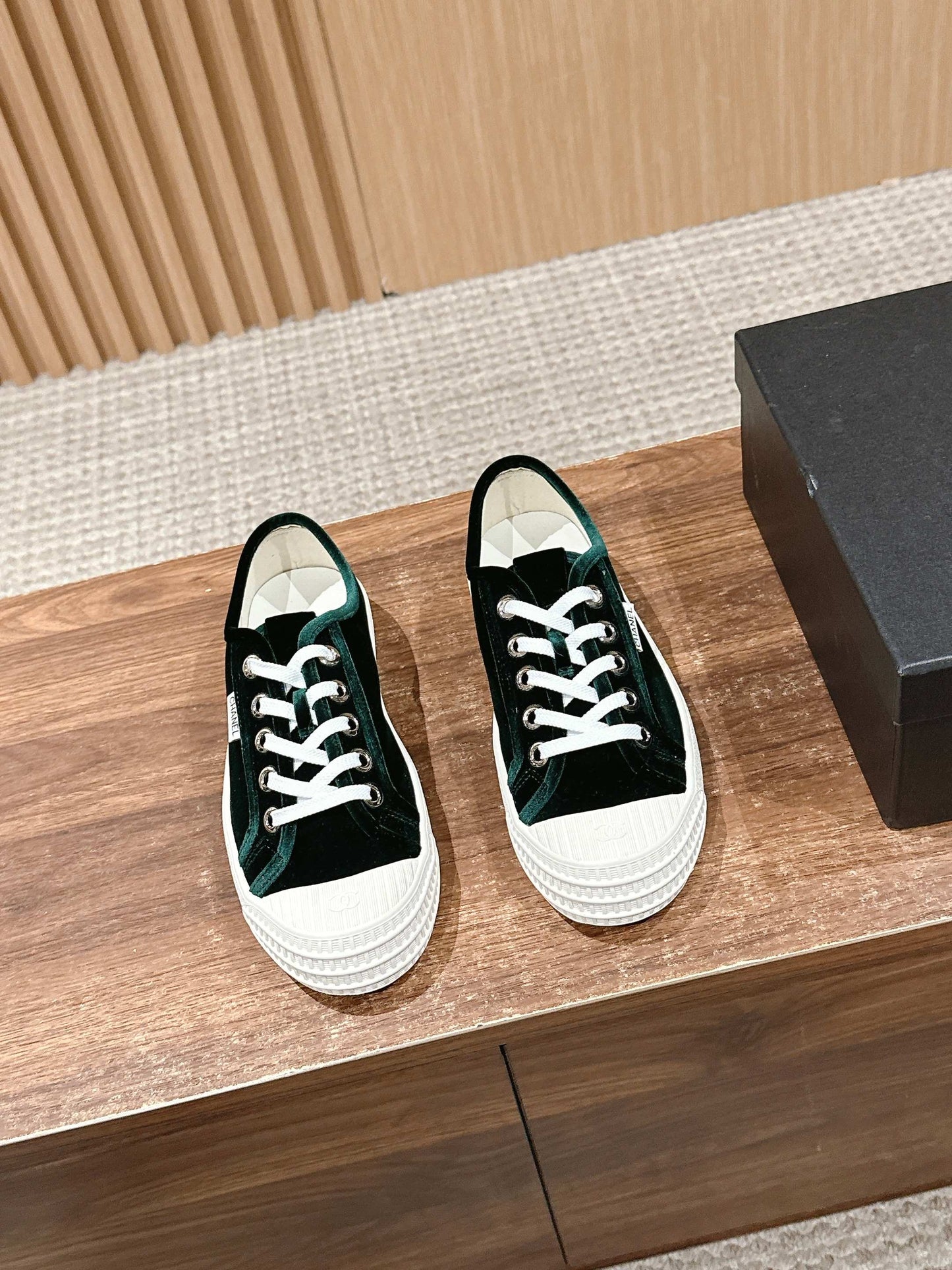 CONVERSE SNEAKER IN DARK GREEN VELVET - 35