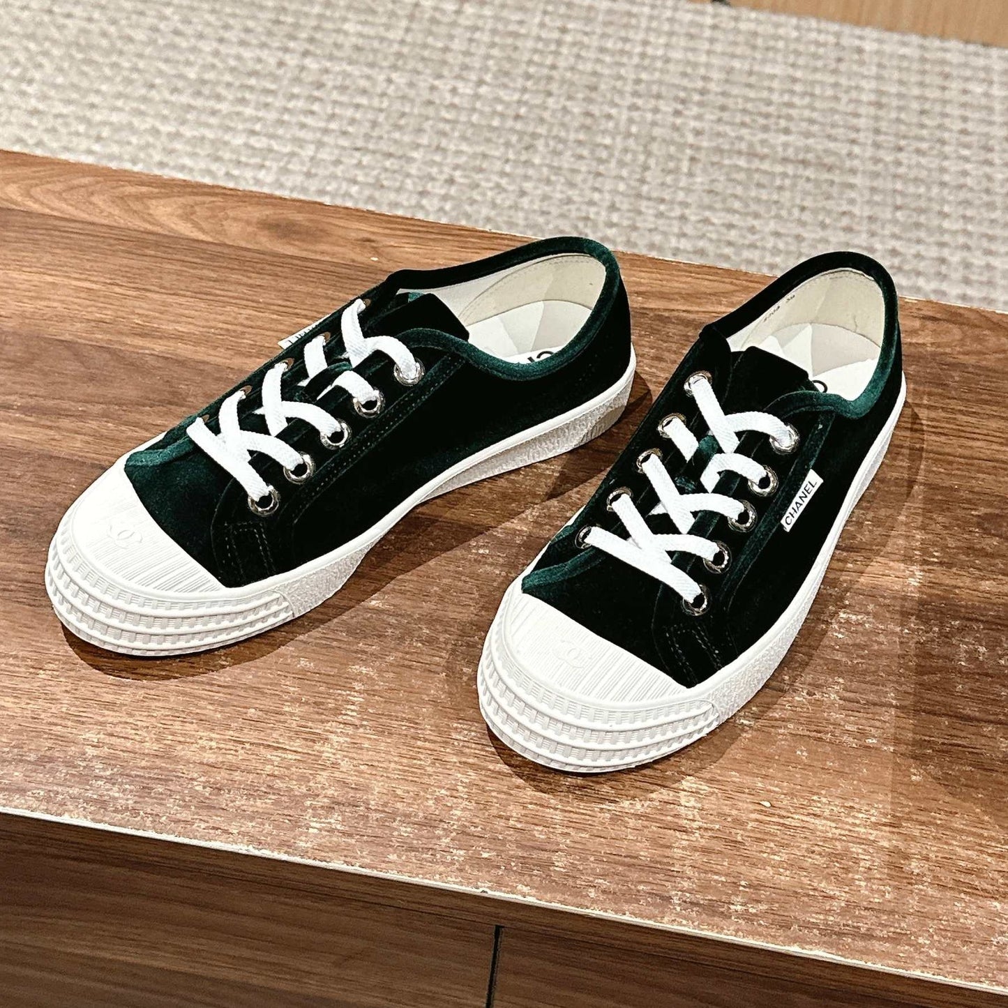 CONVERSE SNEAKER IN DARK GREEN VELVET - 35