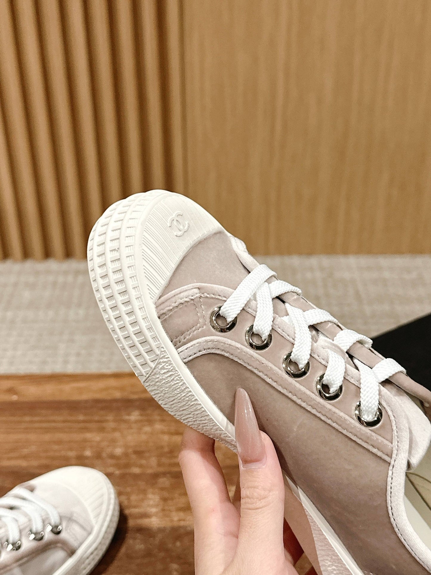 CONVERSE SNEAKER IN KHAKI BROWN VELVET - 35