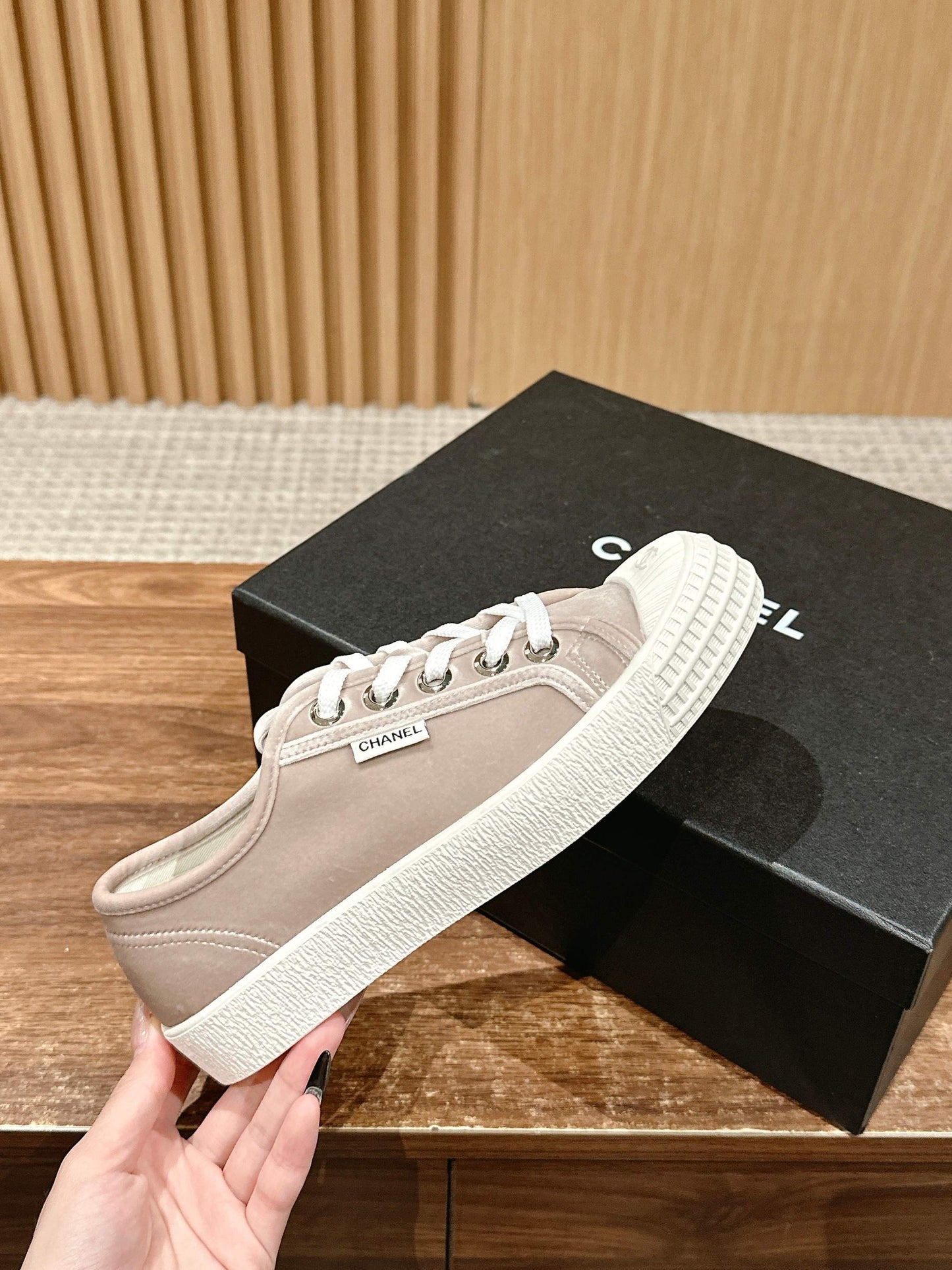 CONVERSE SNEAKER IN KHAKI BROWN VELVET - 35
