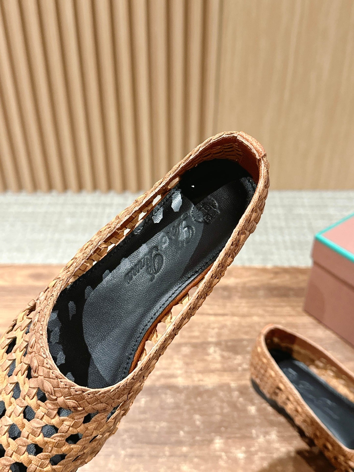 LP POINTED-TOE BALLET FLATS 25S IN LIGHT BROWN LAMBSKIN - 35