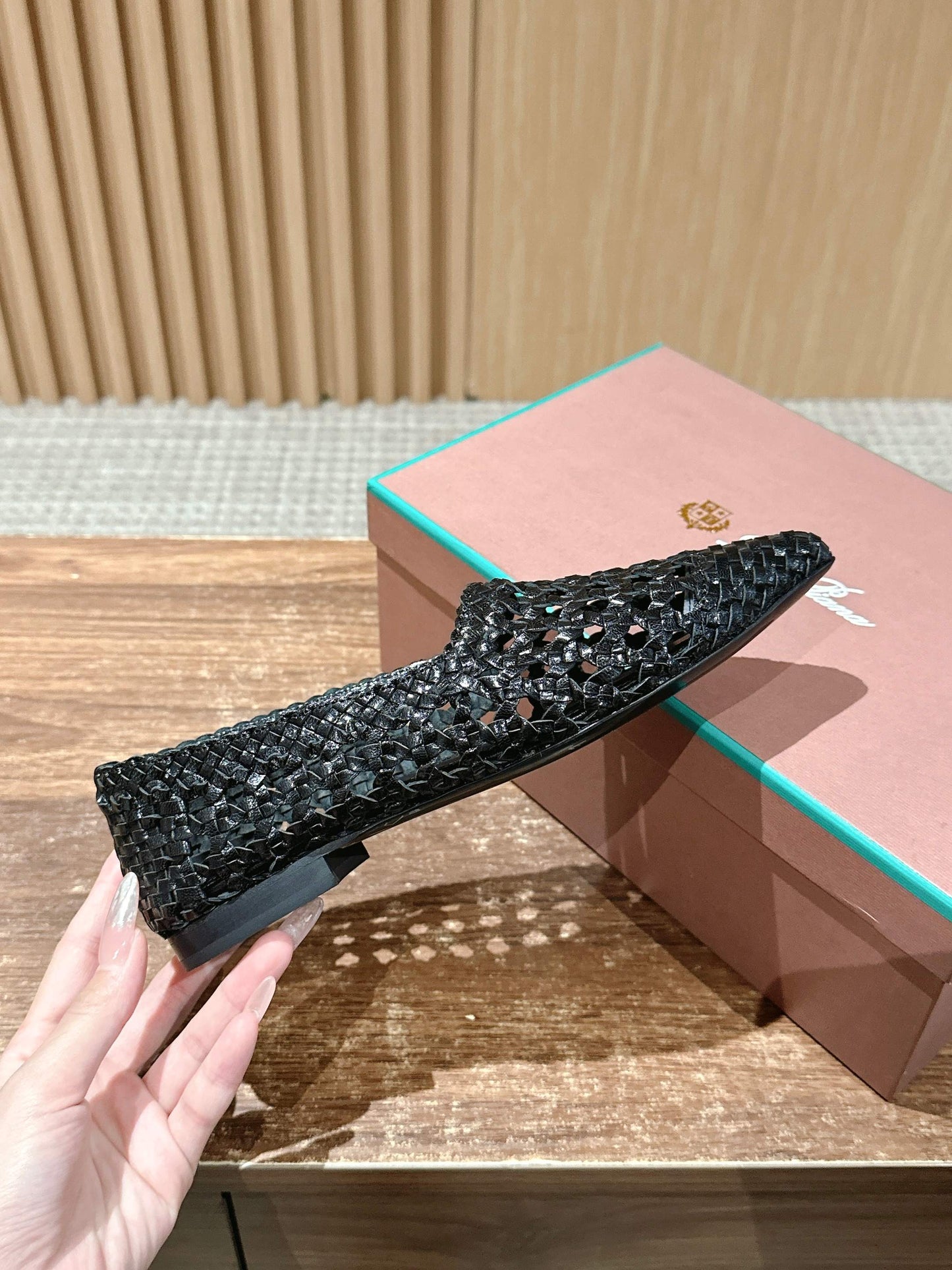 LP POINTED-TOE BALLET FLATS 25S IN BLACK LAMBSKIN - 35
