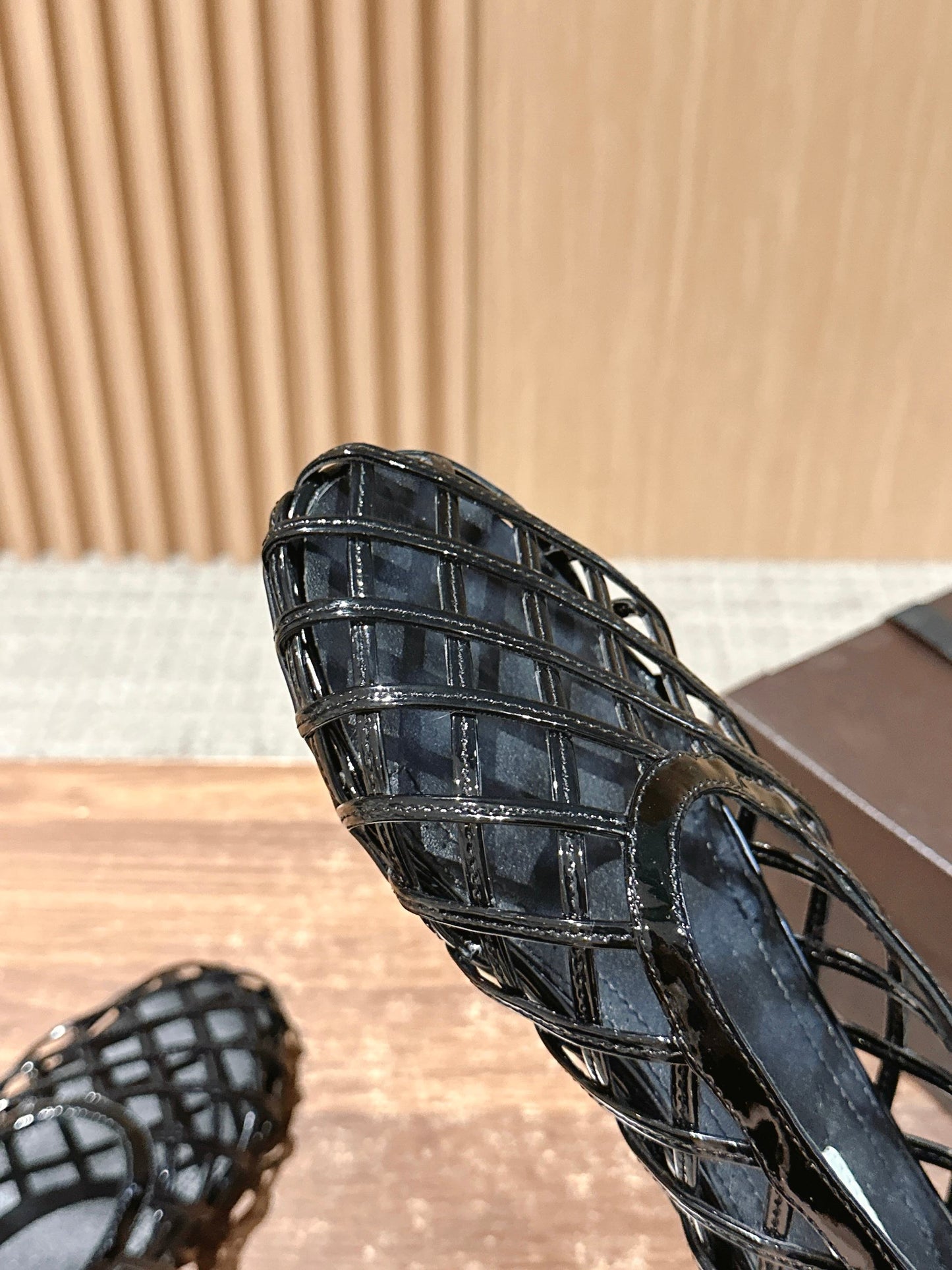 ALAIA MESH BALLET FLATS 25S IN BLACK LAMBSKIN - 35
