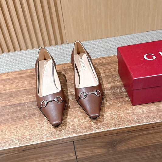 ЧЕРЕВИКИ VITTORIA PUMPS 60 ММ GUCCI 26S З КОРИЧНЕВОЇ ОВЕЧОЇ ШКІРИ