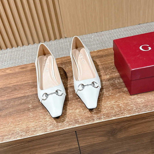 БОСОНІЖКИ GUCCI 26S VITTORIA 60 ММ З БІЛОЇ ОВЕЧОЇ ШКІРИ
