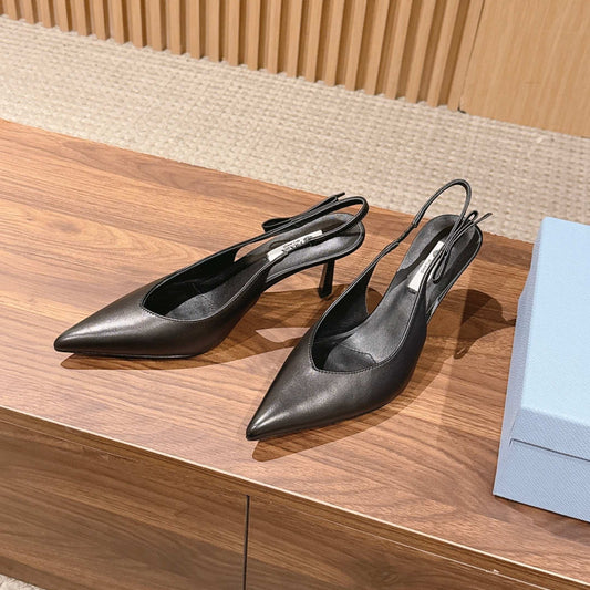 Туфлі-слінгбеки PRADA 26S З ЧОРНОЇ ТЕЛЯЧОЇ ШКІРИ