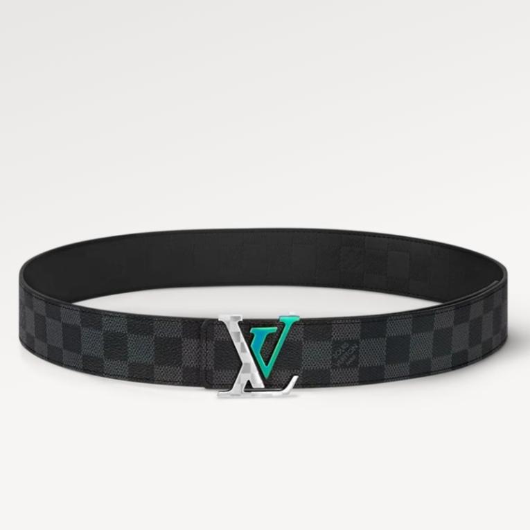 LV LARGE 40MM PYRAMIDE BELT BLACK DAMIER MONOGRAM CALFSKIN METAL HARDWARE - 30