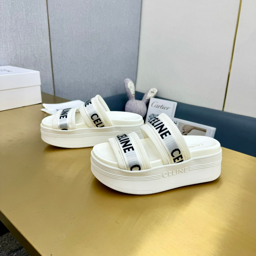 WHITE BLOCK SLIDE MESH NYLON AND TEXT WITH JACQUARD - 35